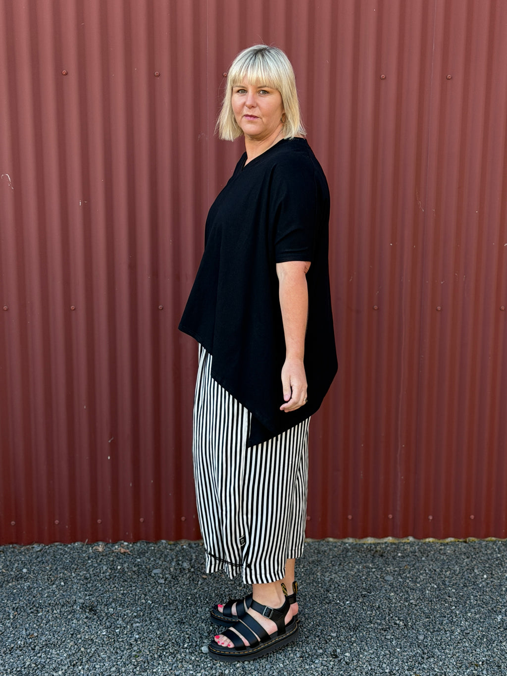 Harper Angled Tee - Black