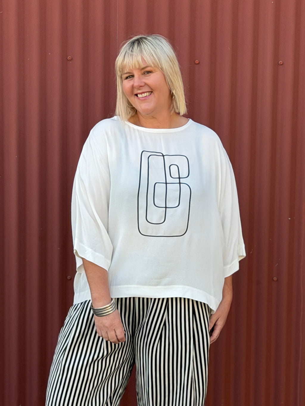 Geometric Mini Top -White