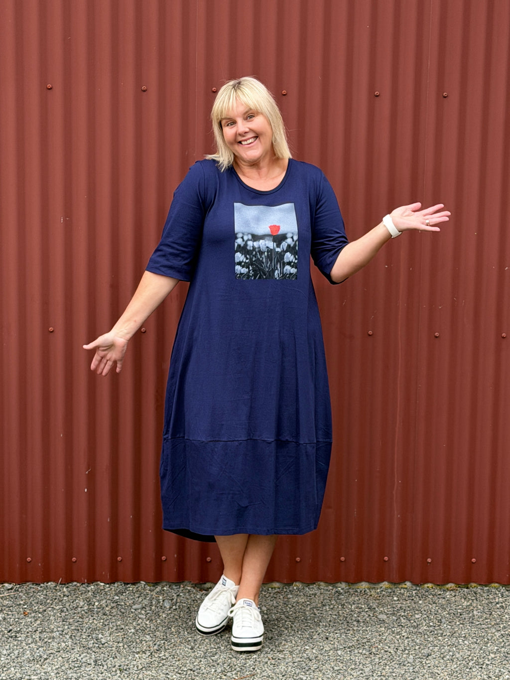 Lilly Dress - Navy Tulip