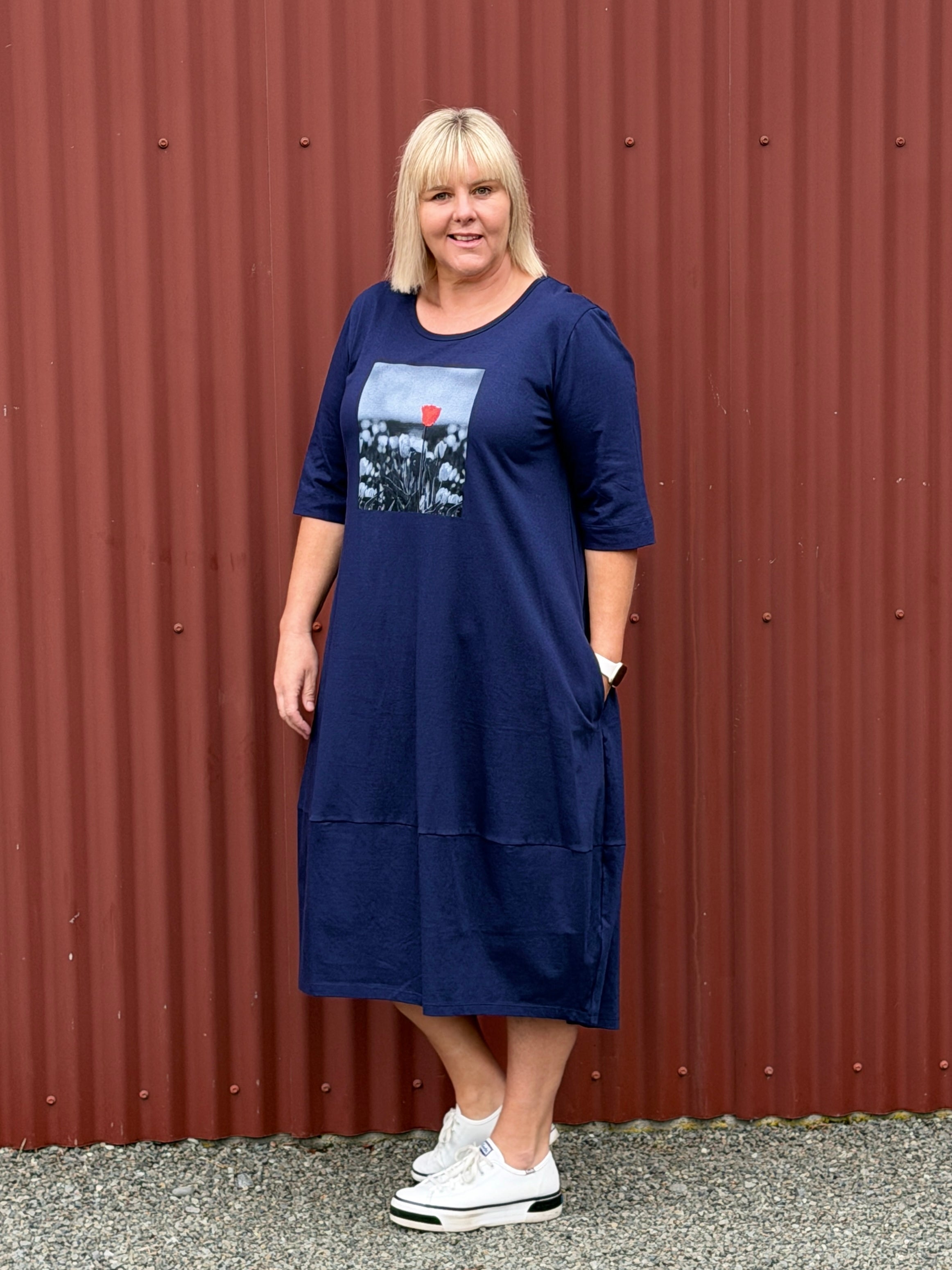 Lilly Dress - Navy Tulip