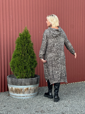 ! !   Hoodie Dress - Italy in Charcoal