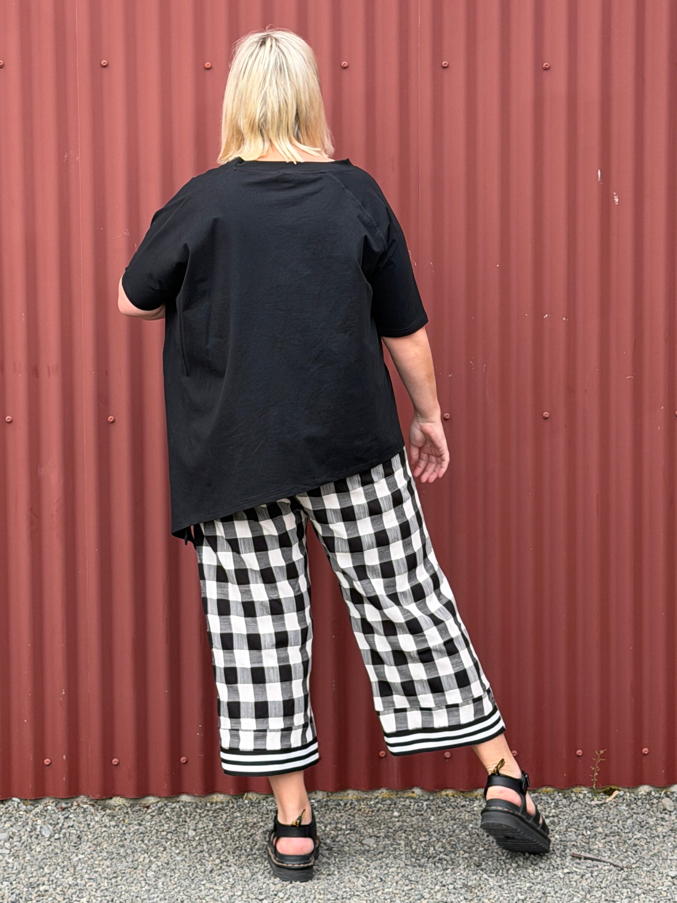 Capri Pants Black Chq