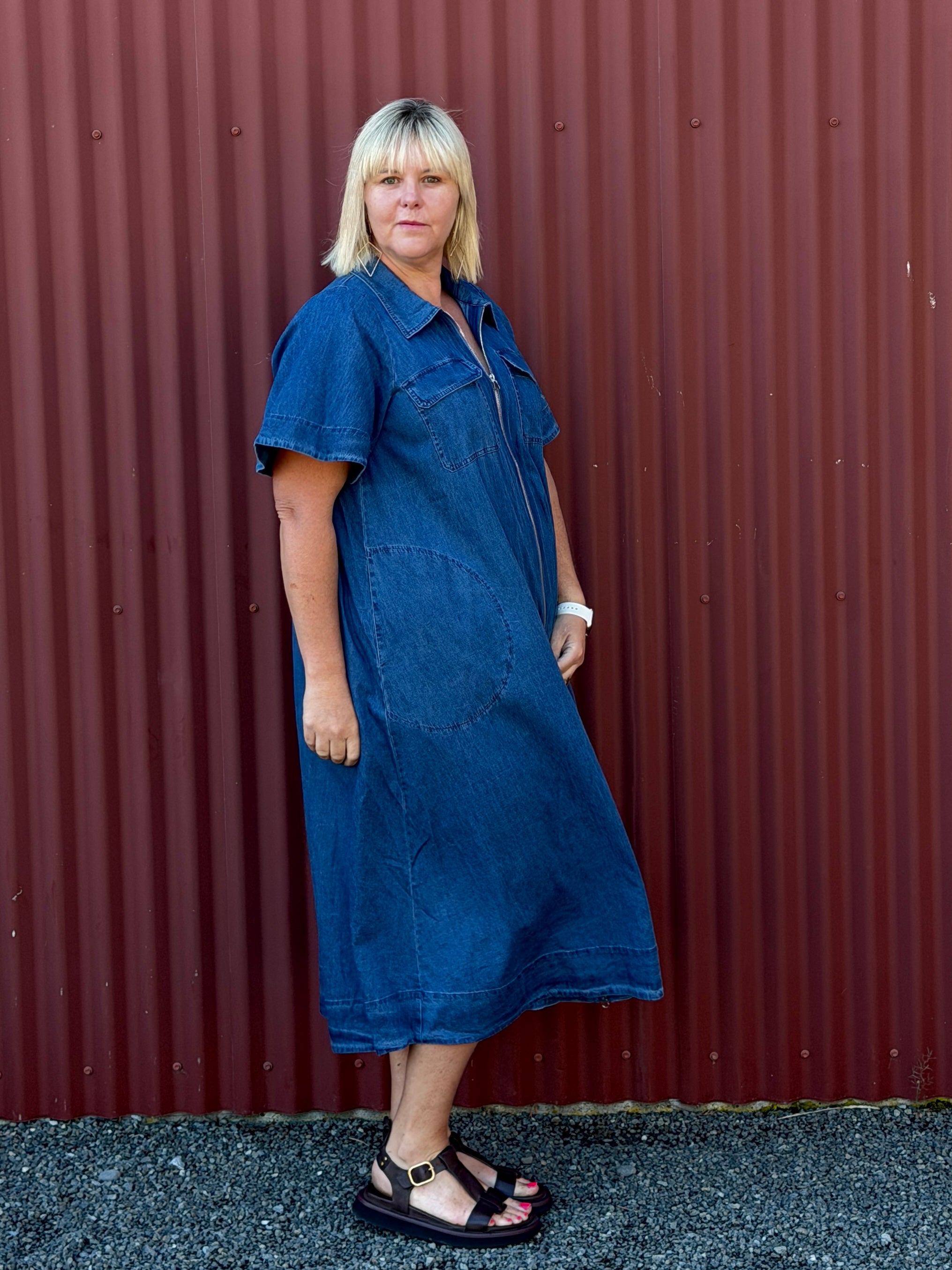 Chore Dress - Blue