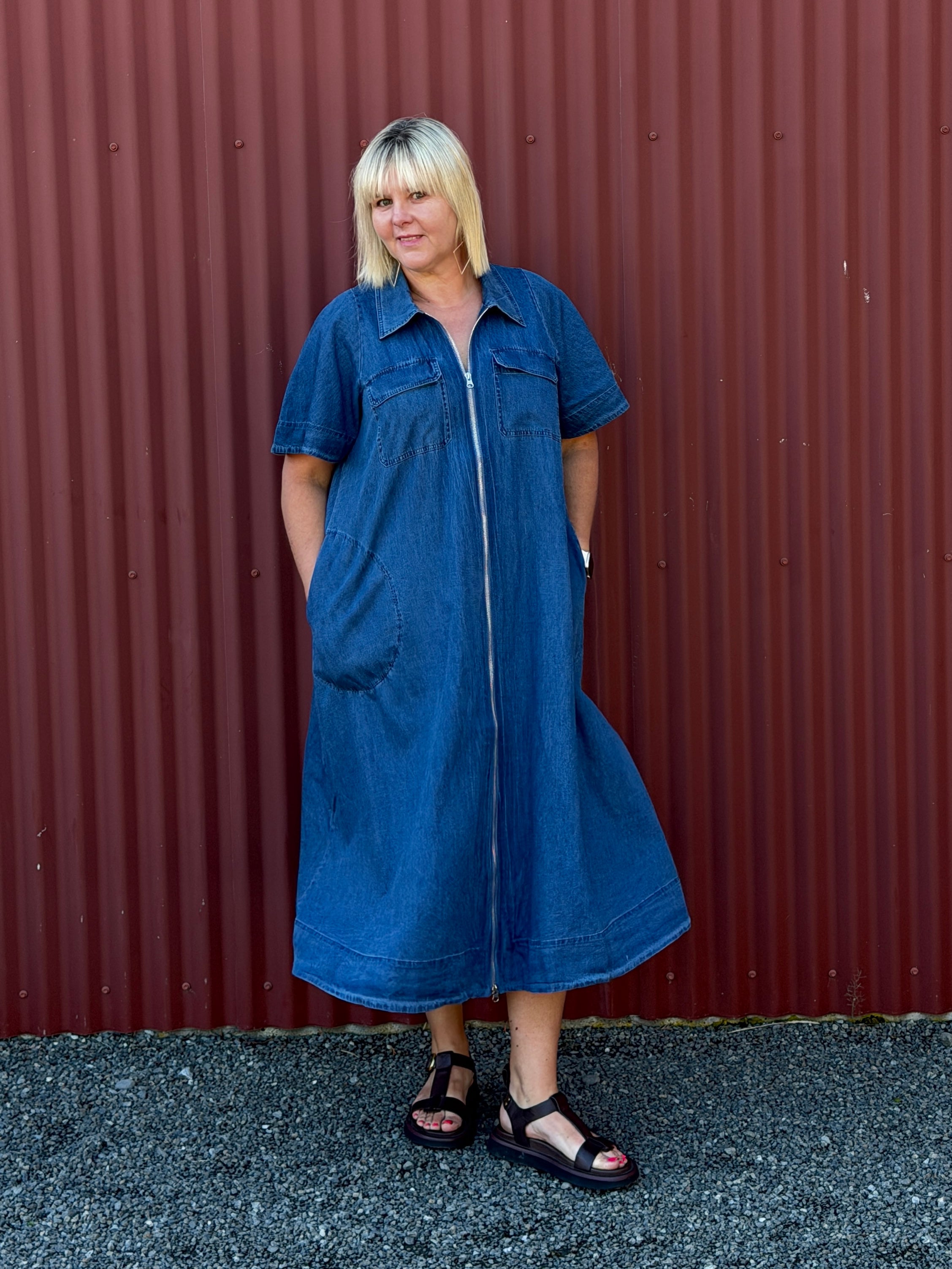 Chore Dress - Blue