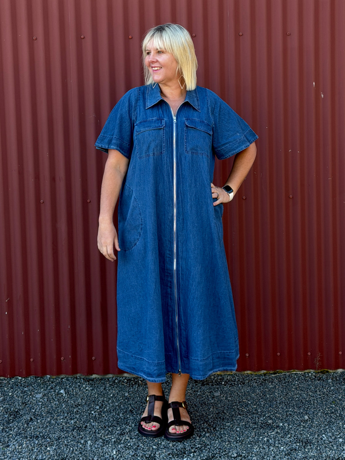 Chore Dress - Blue
