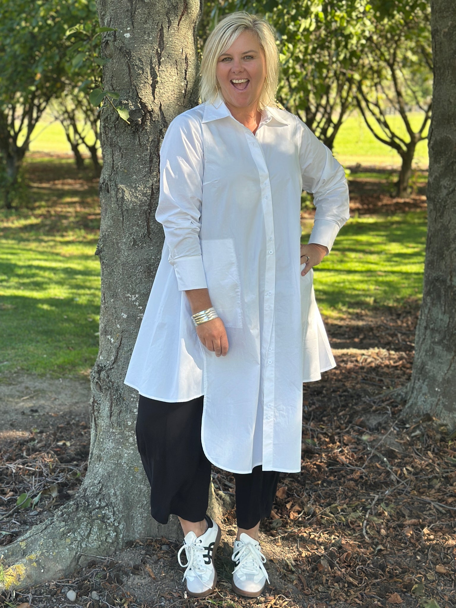 White Gored Shirt