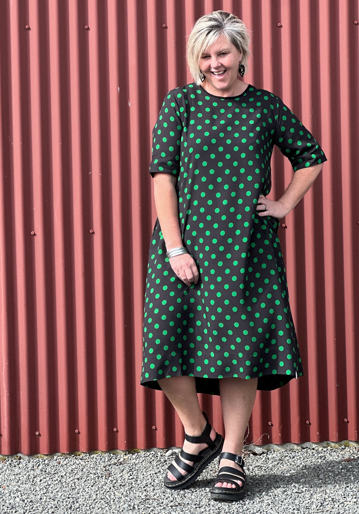 ! A Maisey Green Spot Dress