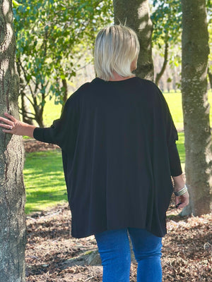 Olivia Merino Wide Top -Black