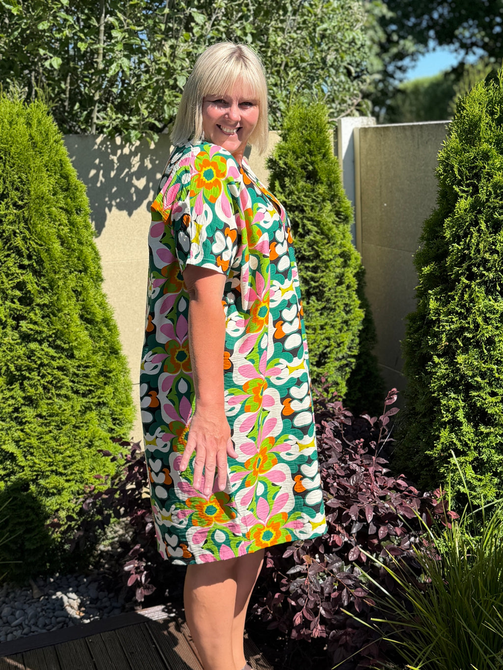 Kotua Dress -Green Retro