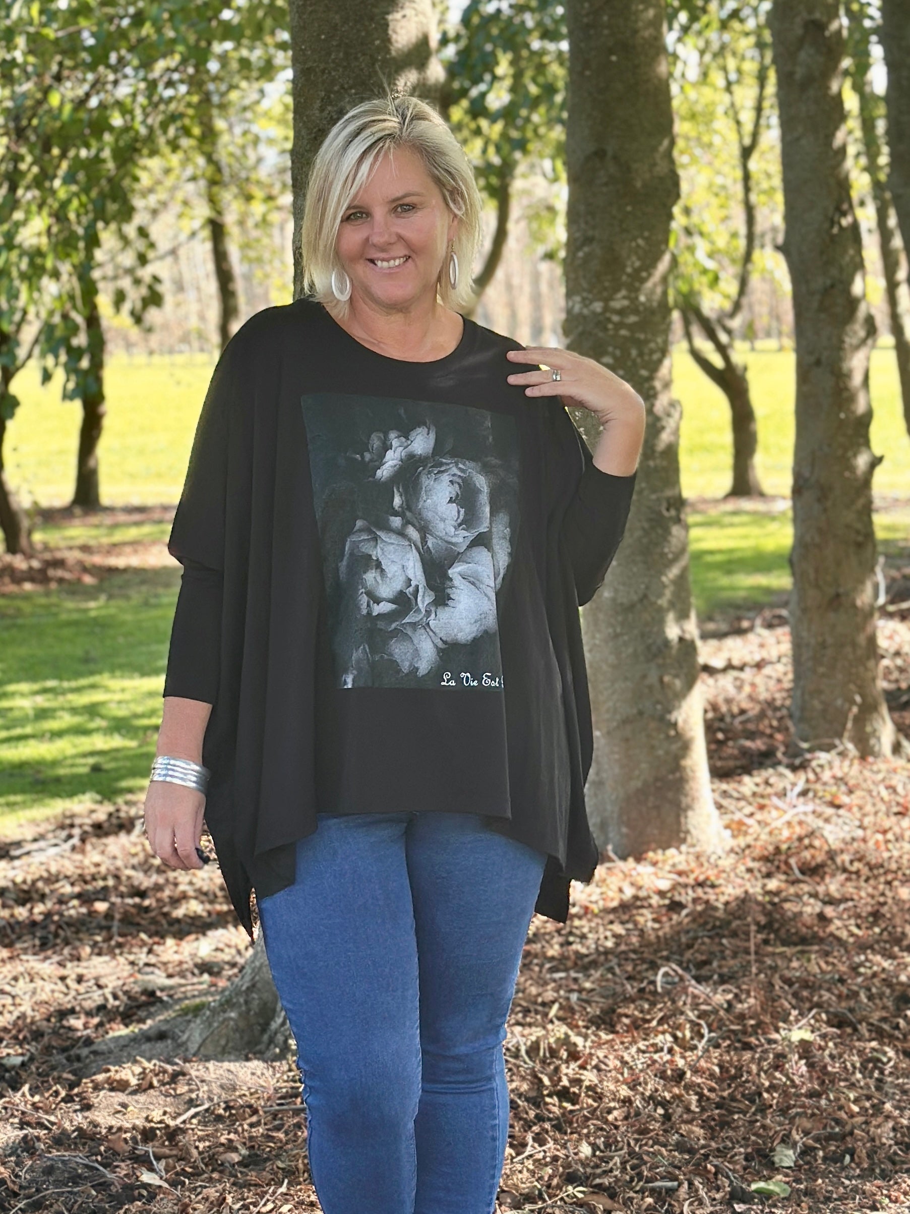 Olivia Merino Wide Top -Black