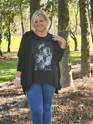 Olivia Merino Wide Top -Black