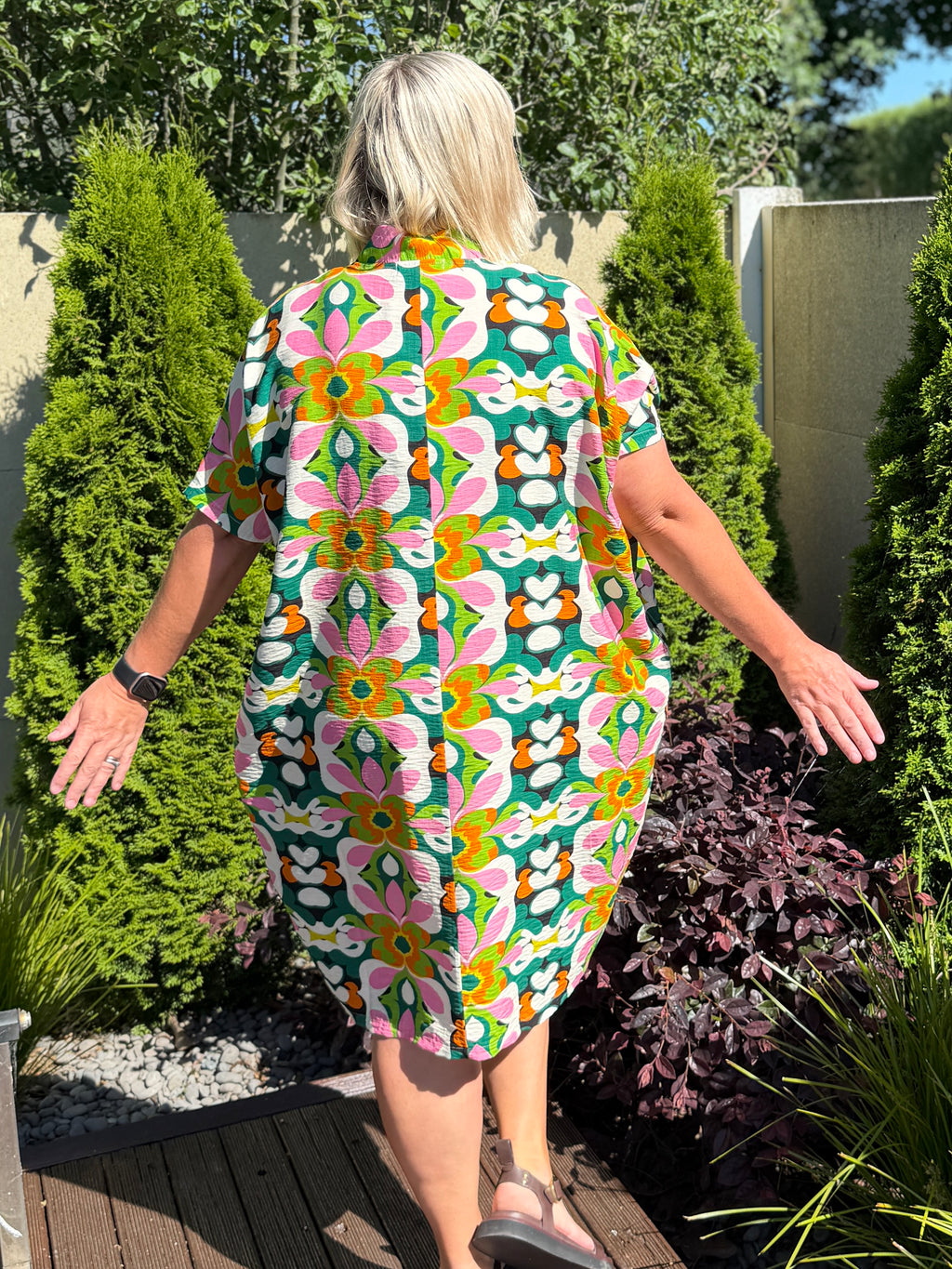 Kotua Dress -Green Retro