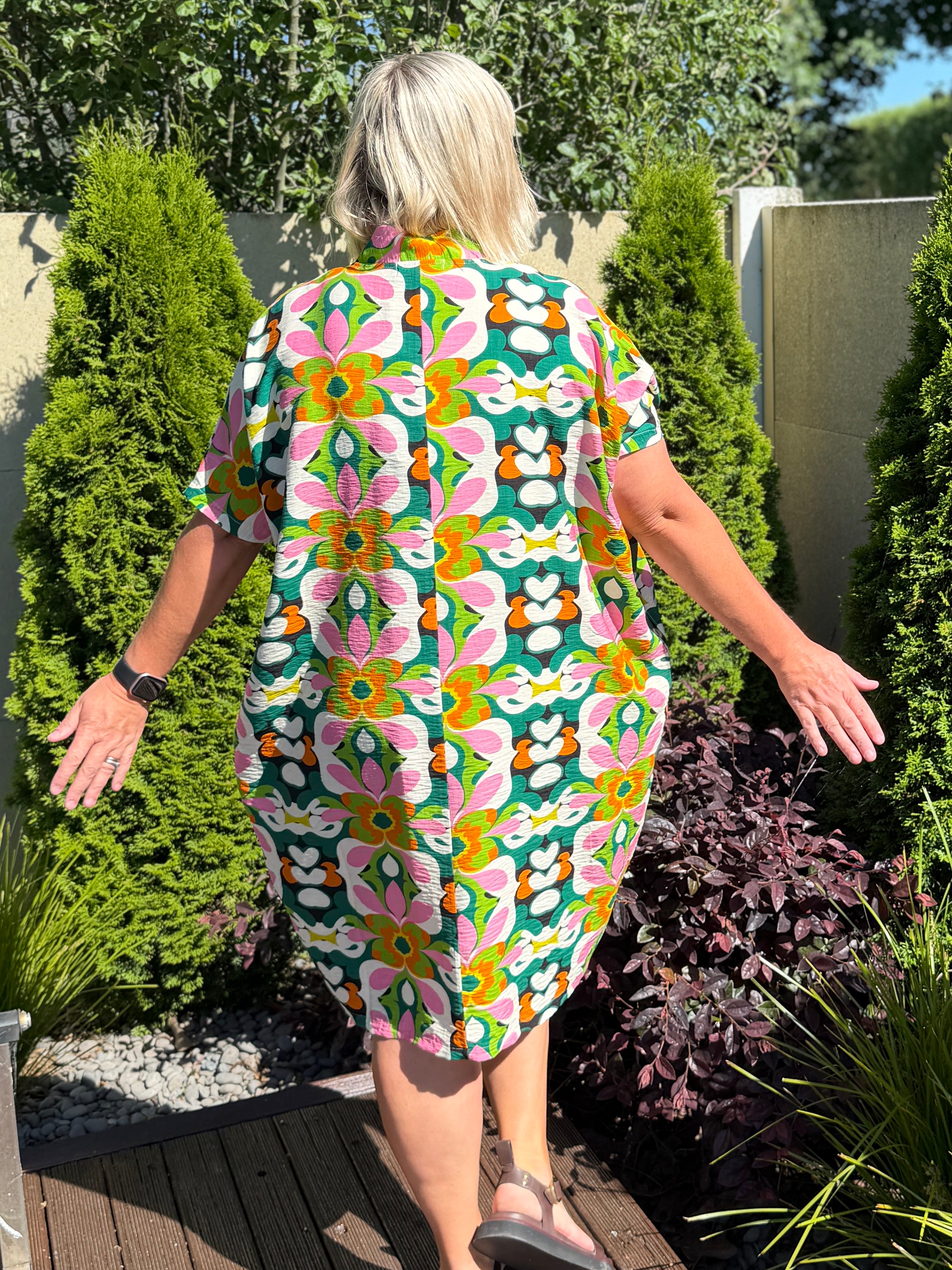 Kotua Dress -Green Retro