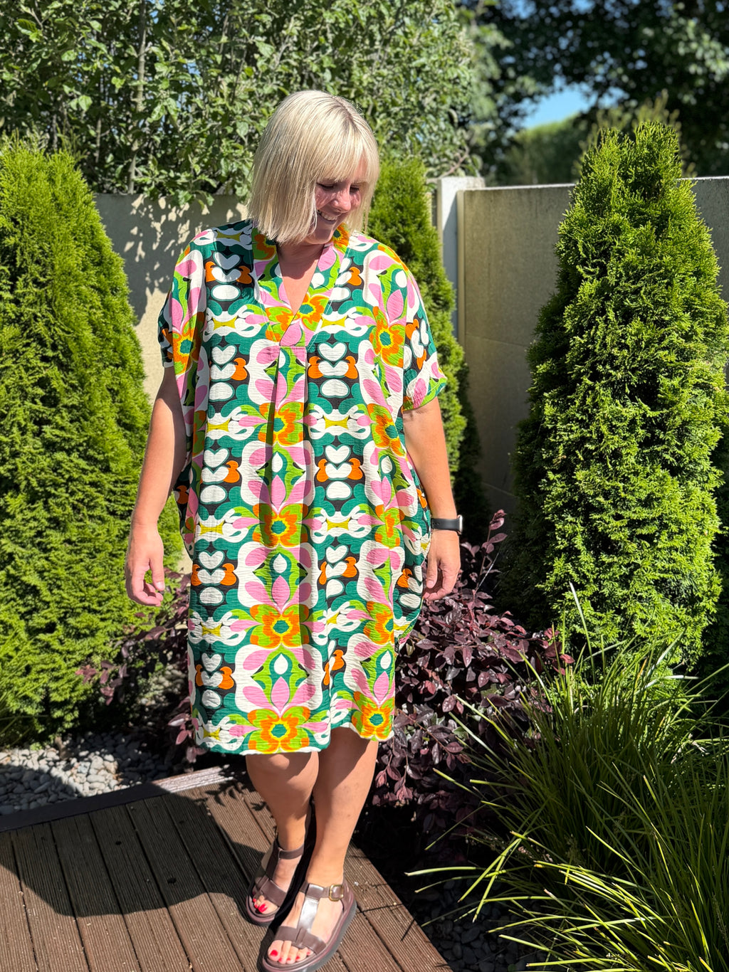 Kotua Dress -Green Retro