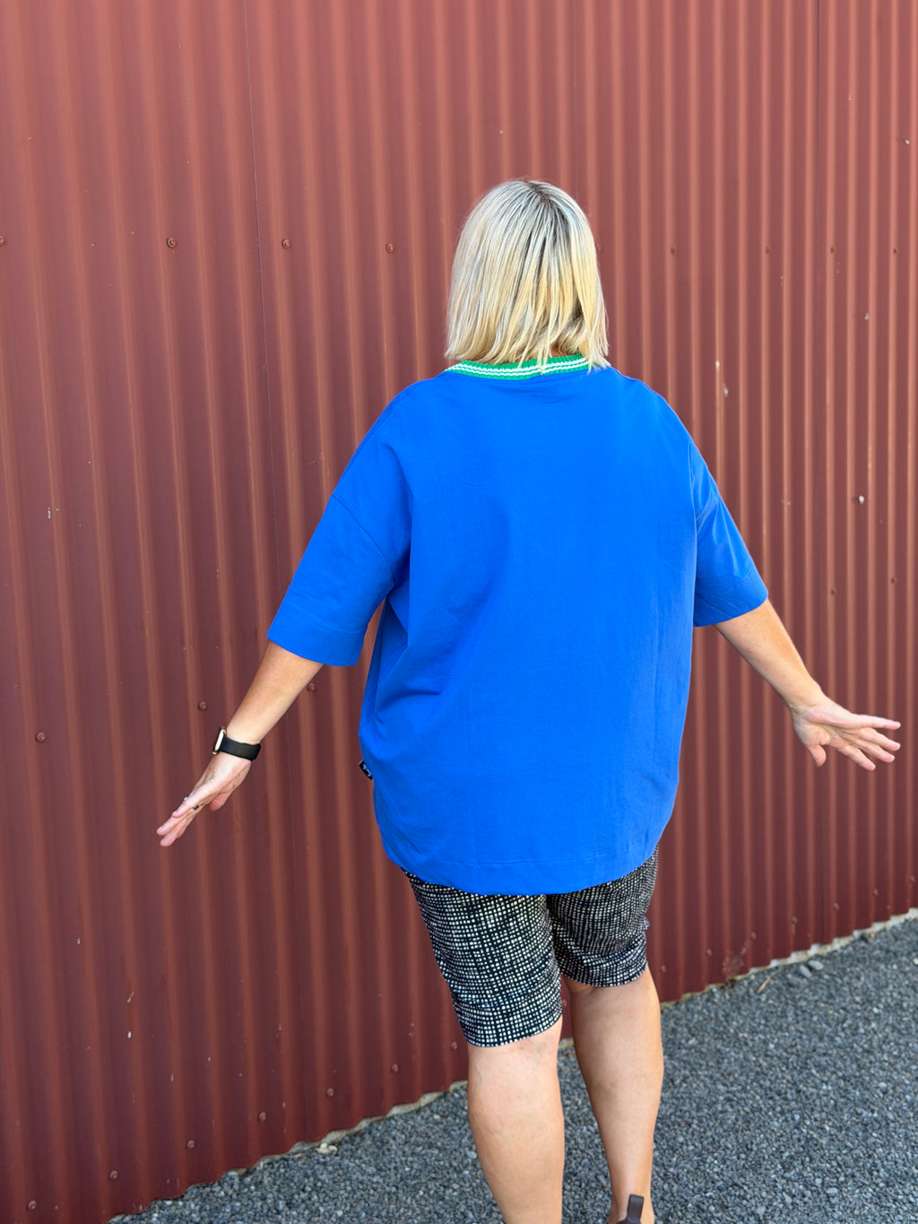 Jellicoe Box Tee -Blue Flower Pot