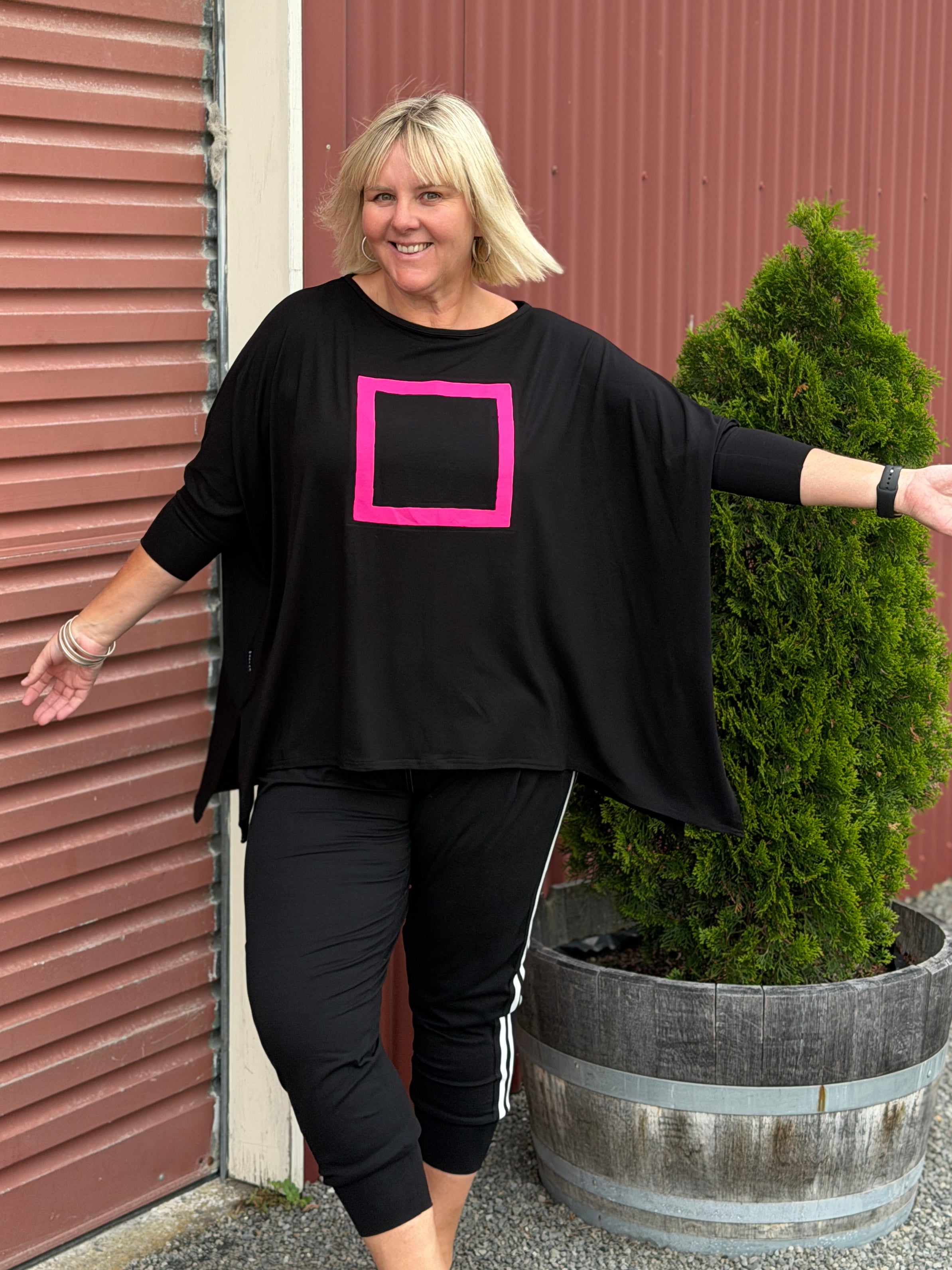 Tasman Tee  - Insert Pink Square
