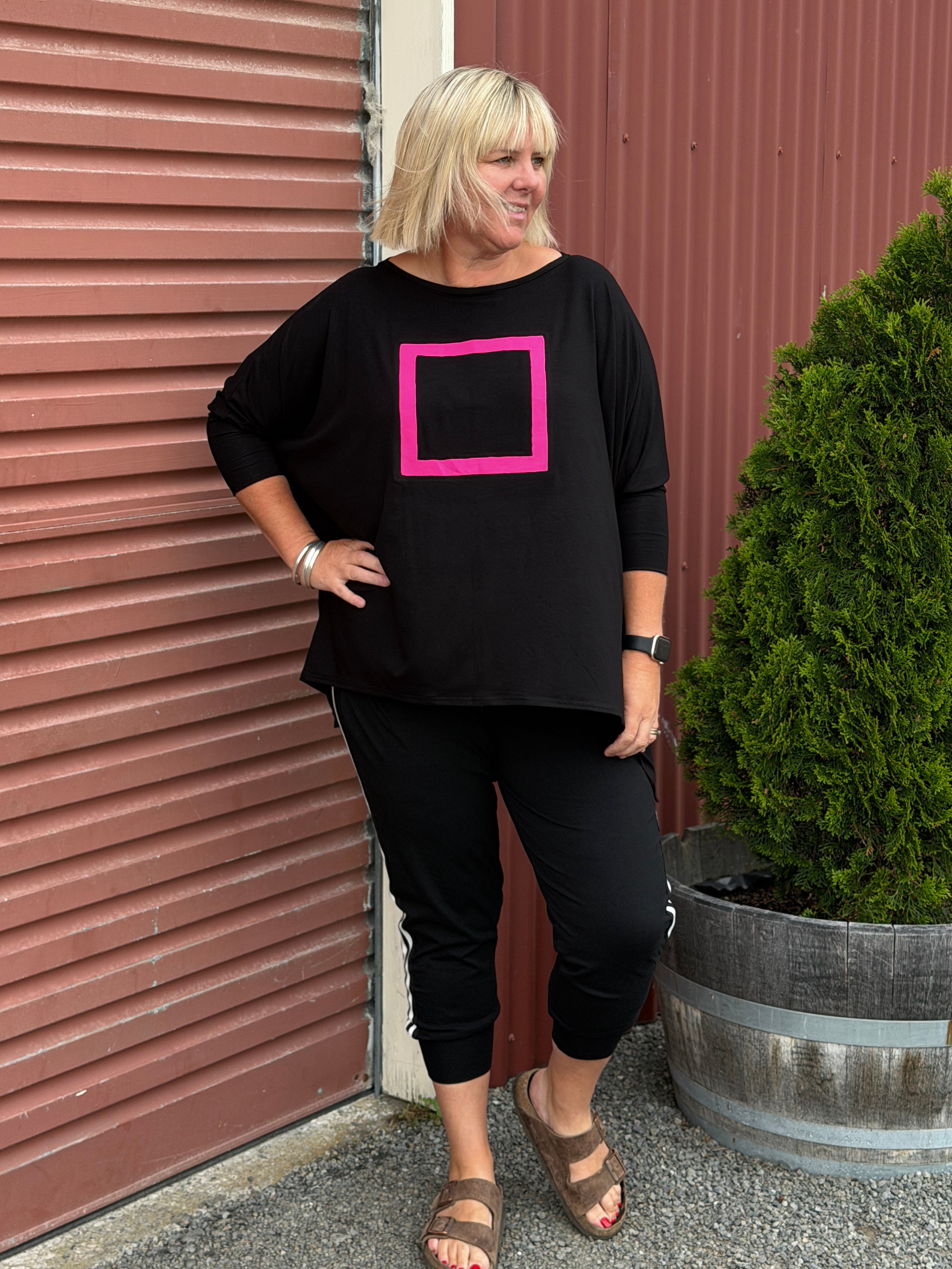 Tasman Tee  - Insert Pink Square