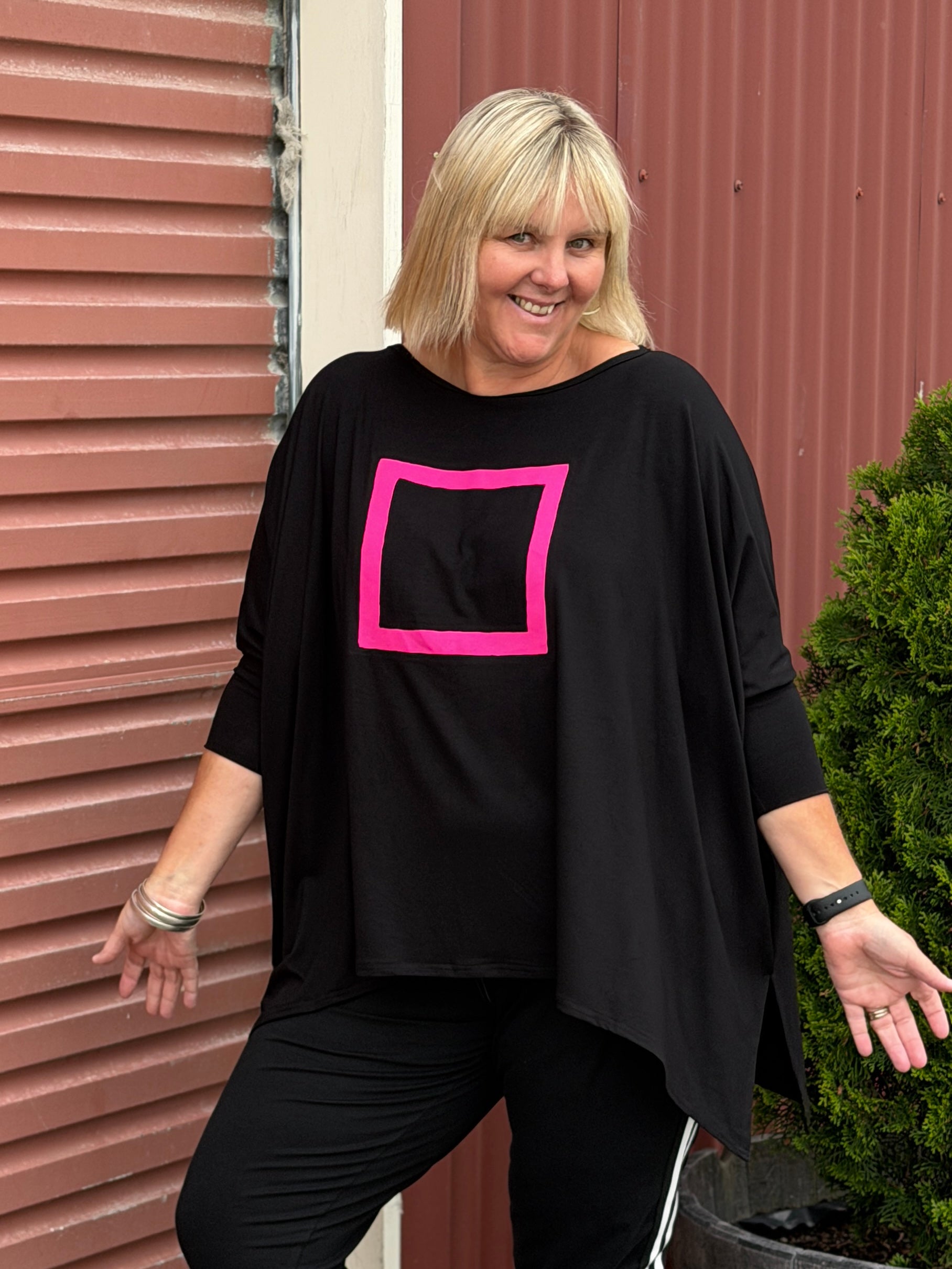 Tasman Tee  - Insert Pink Square