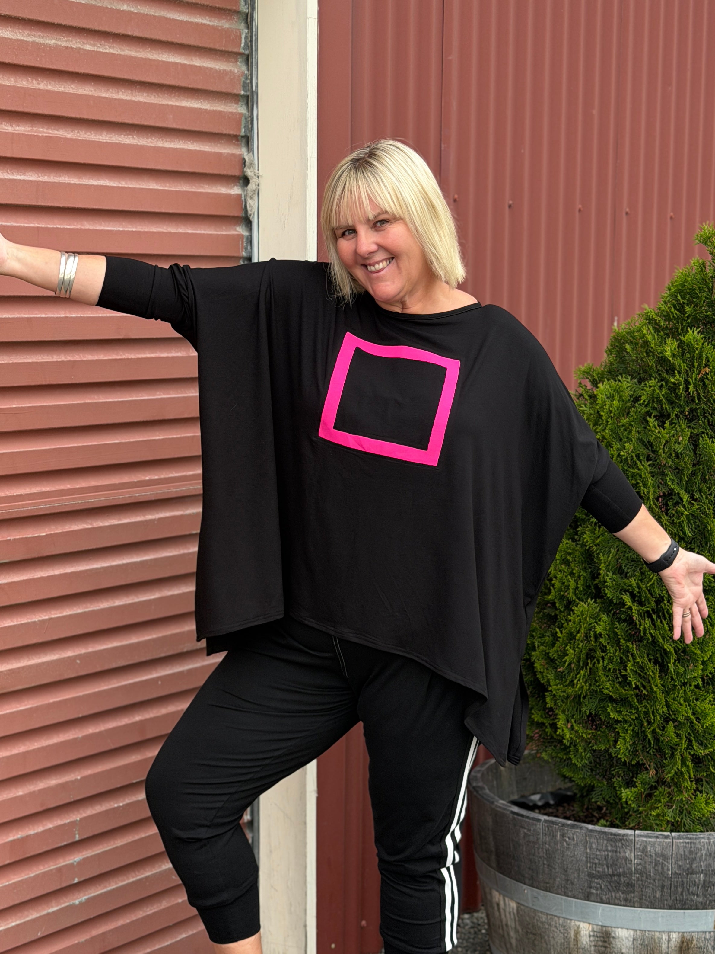 Tasman Tee  - Insert Pink Square