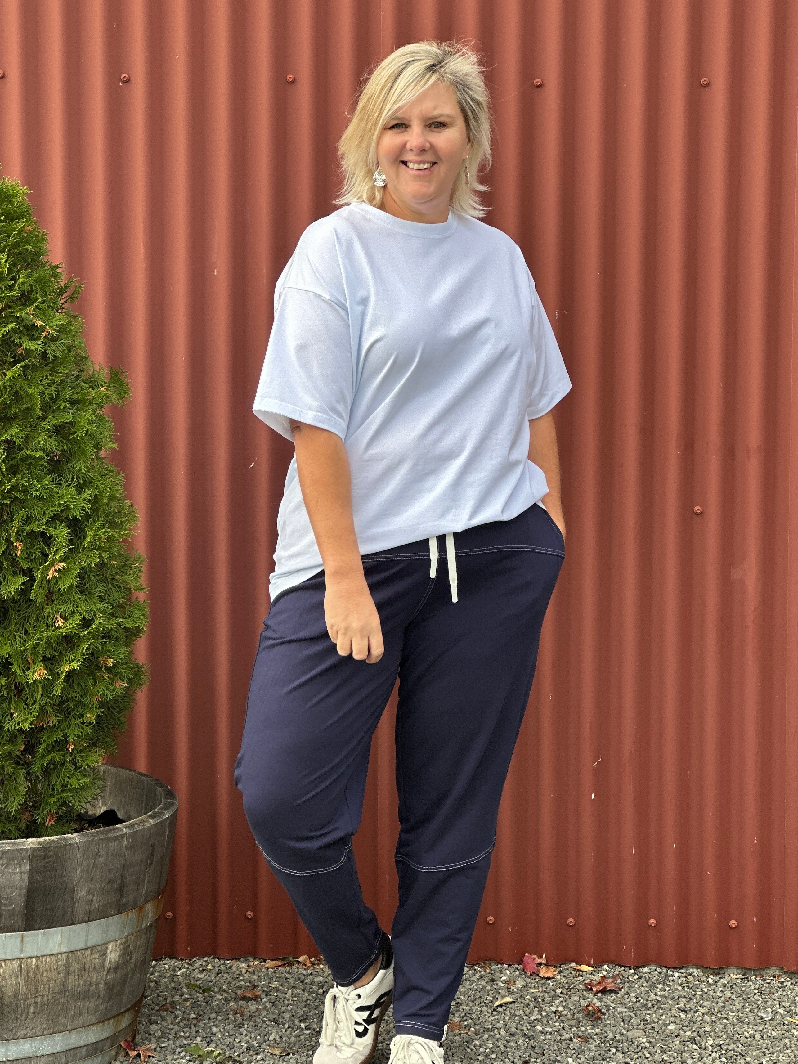 Side Pocket Pants - Navy