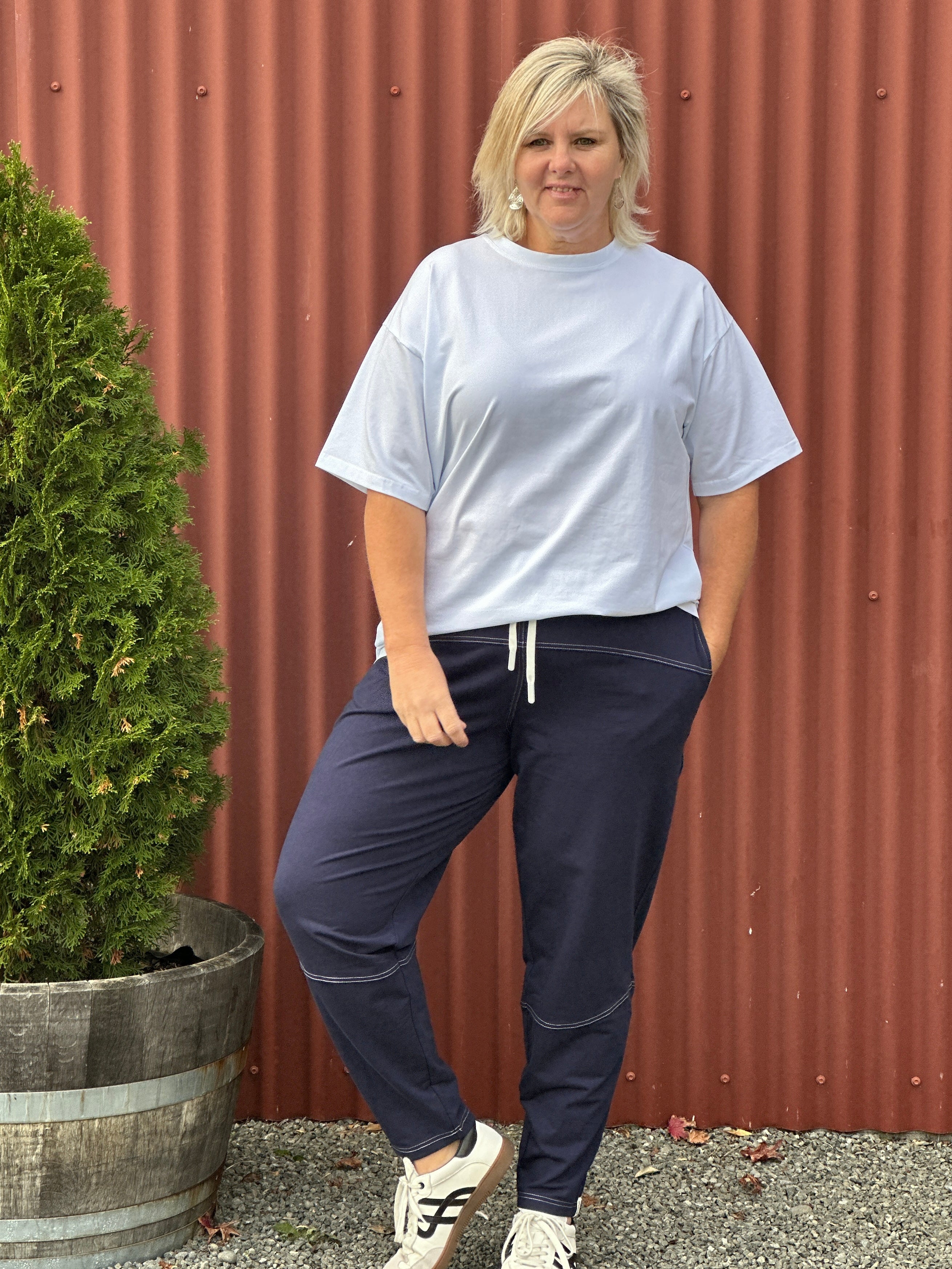Side Pocket Pants - Navy