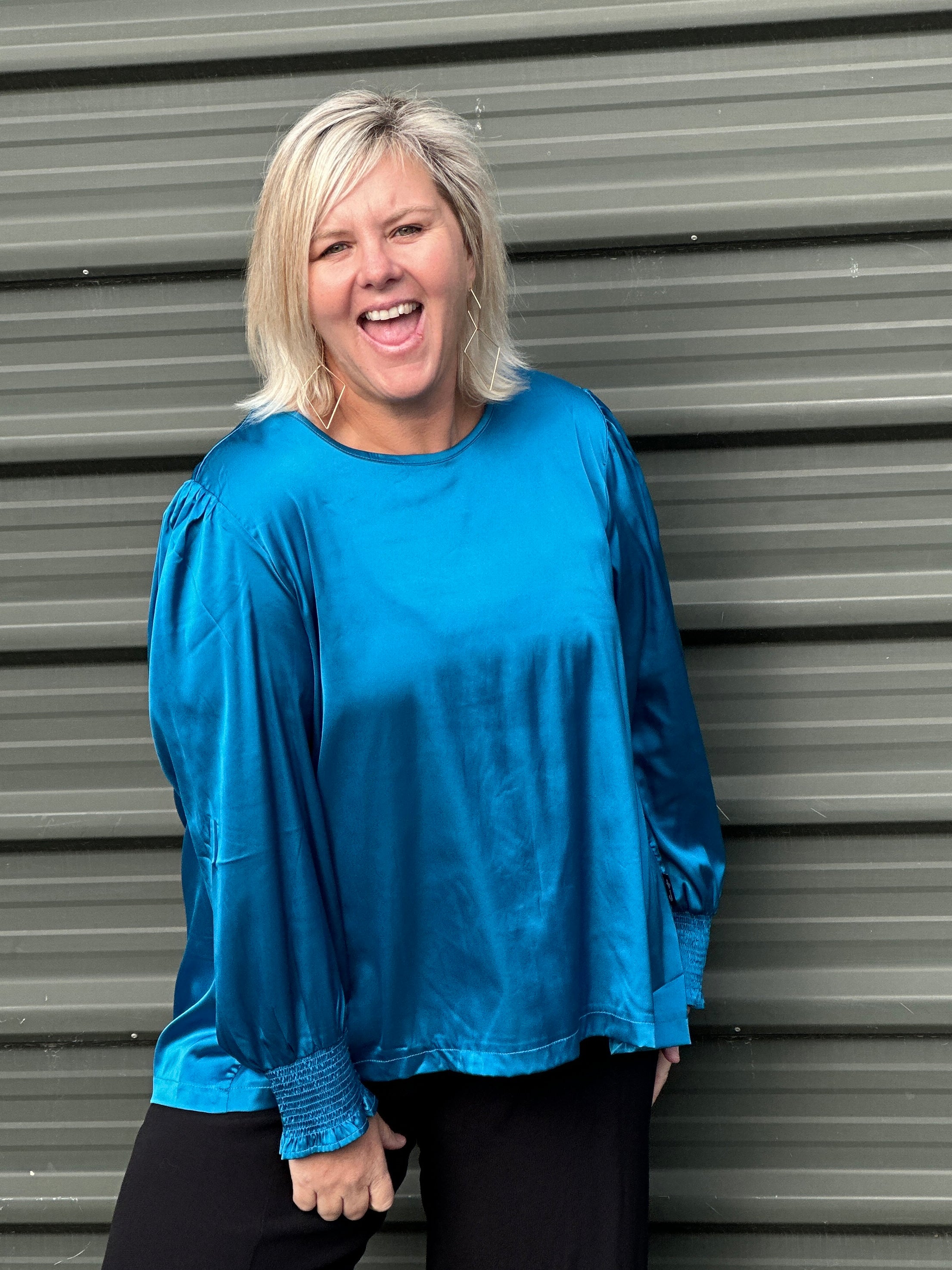 Teal Claire Top