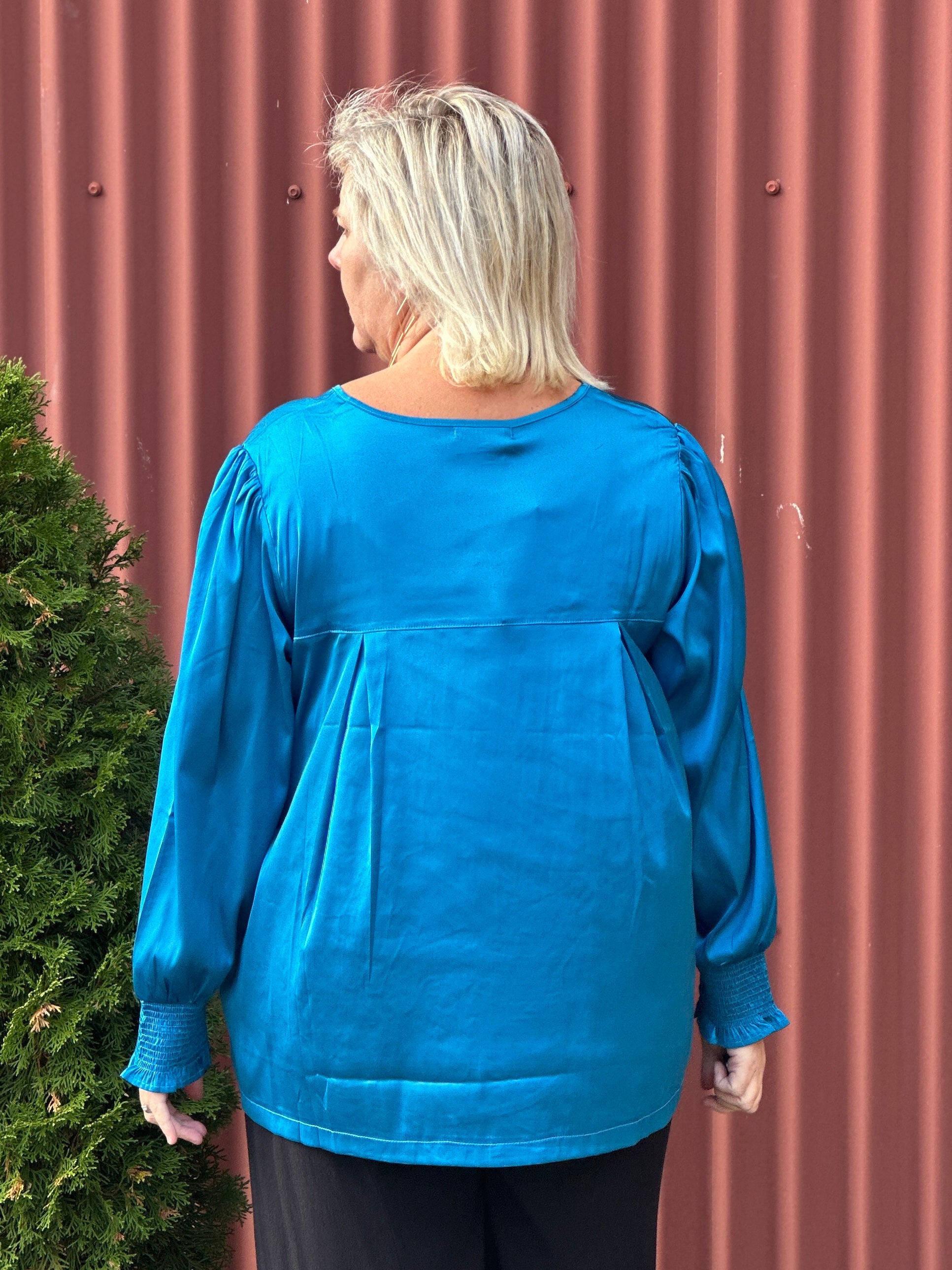 Teal Claire Top