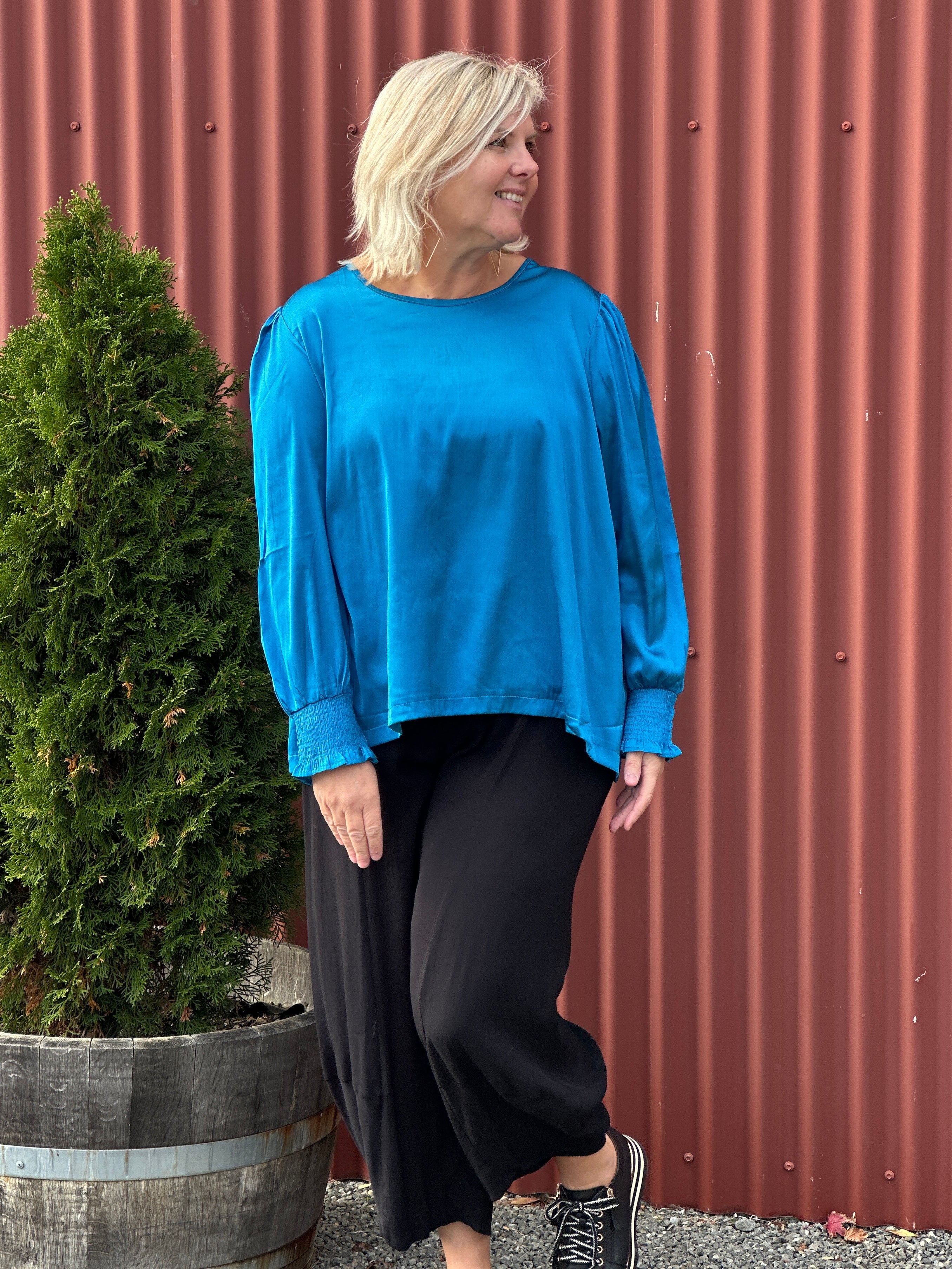 Teal Claire Top