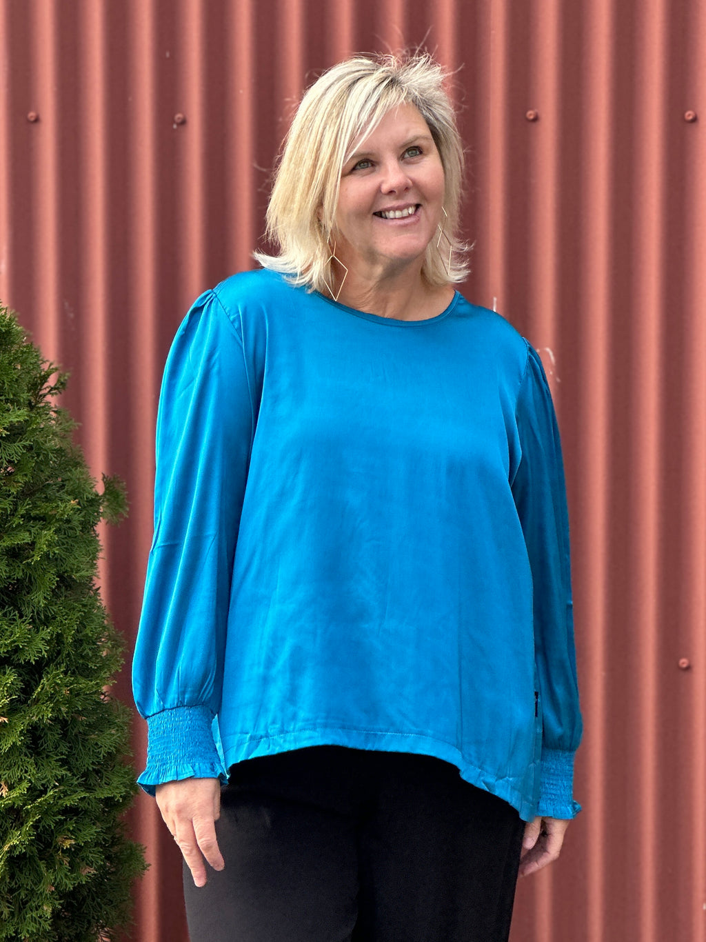 Teal Claire Top