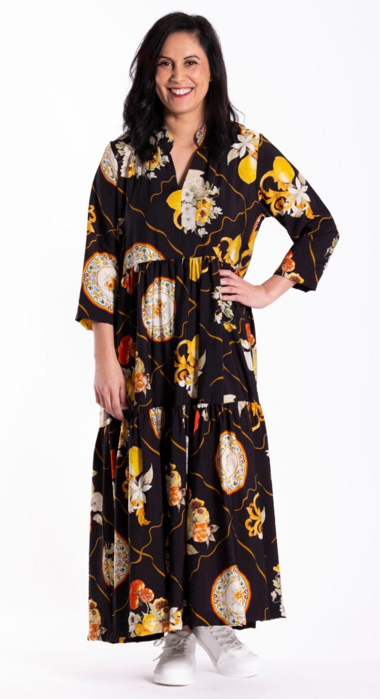Collar Tiered Dress -Plate Me Up