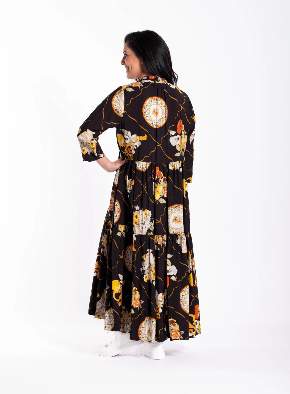 Collar Tiered Dress -Plate Me Up