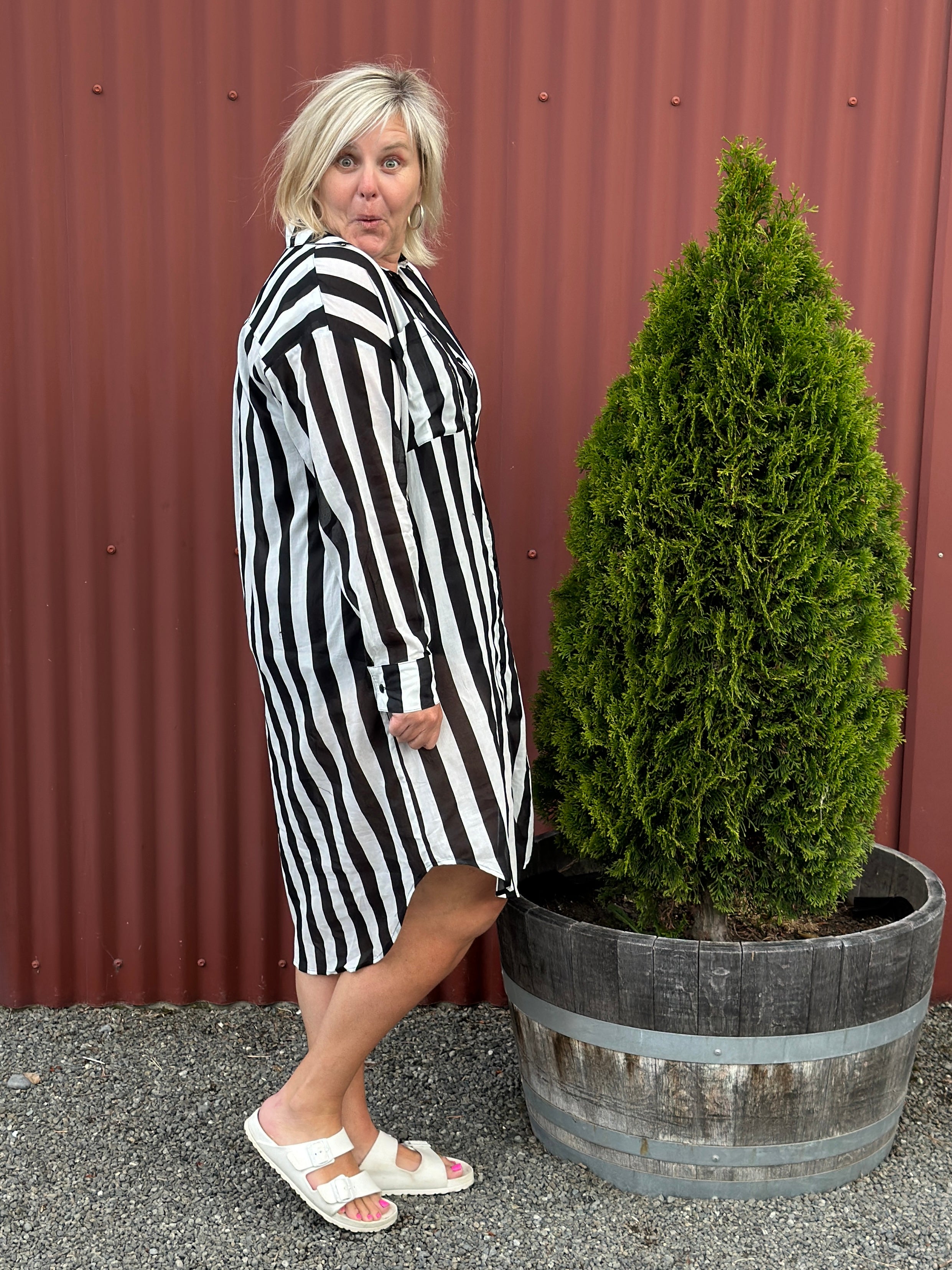 Sidney Shirt - Black /White Stripe