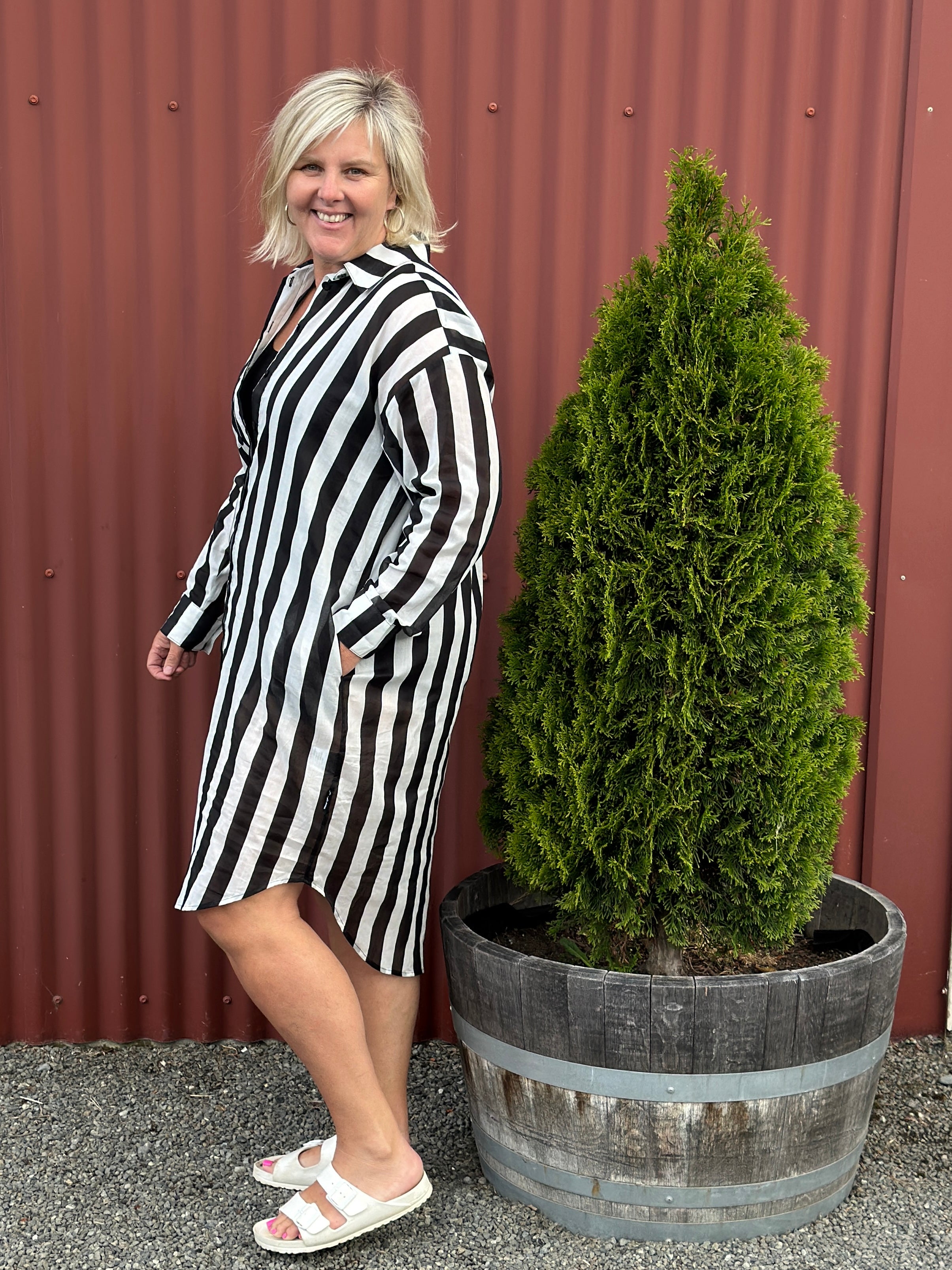 Sidney Shirt - Black /White Stripe