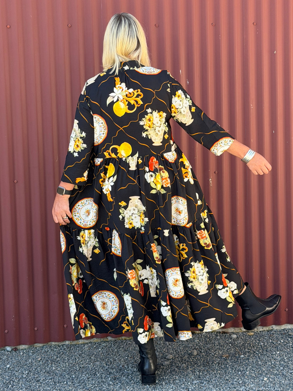 Collar Tiered Dress -Plate Me Up
