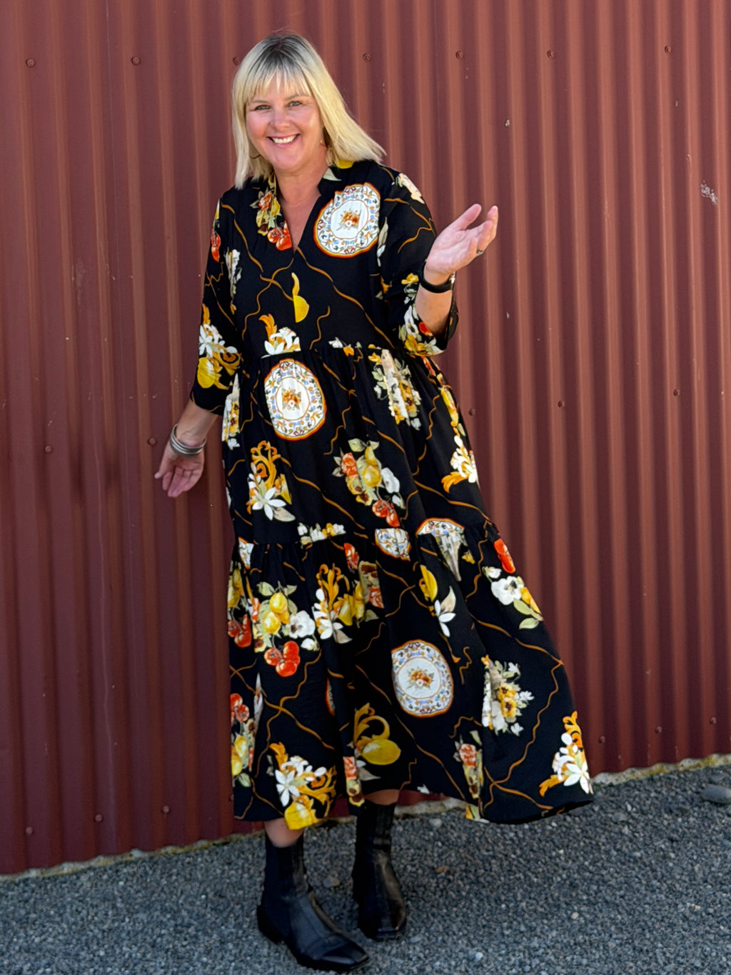 Collar Tiered Dress -Plate Me Up