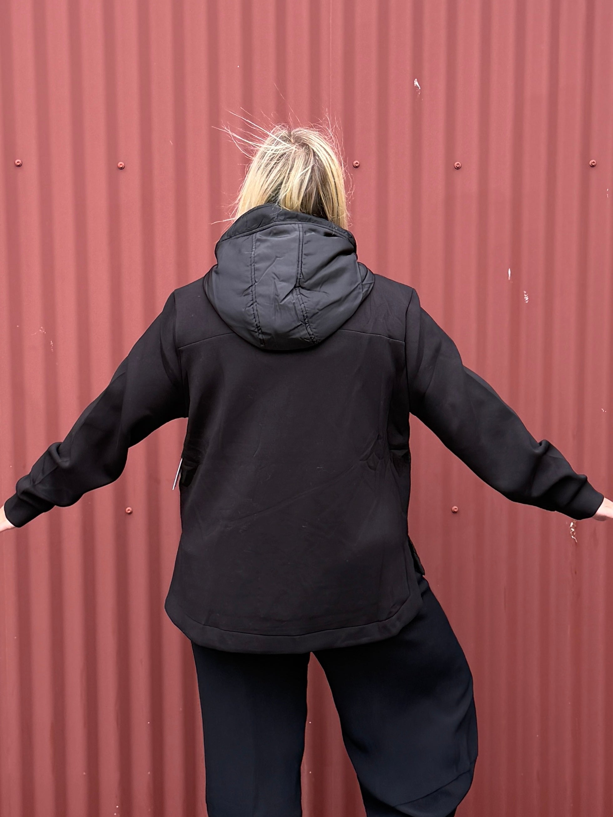 Quilted-Front Combo Puffer Coat