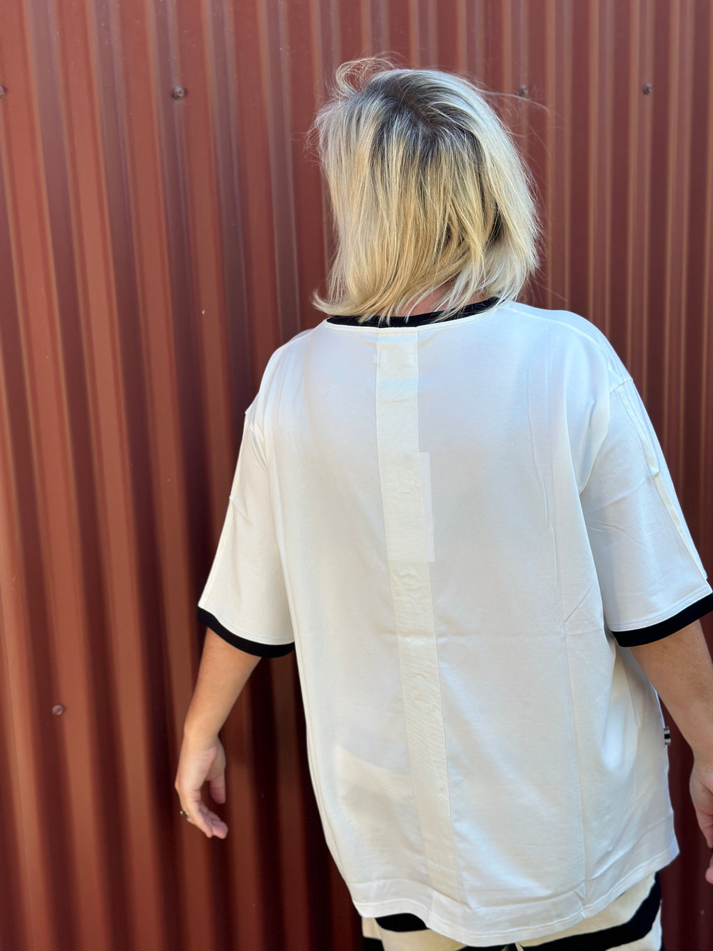 Contra Tee -Ivory/Black Trim