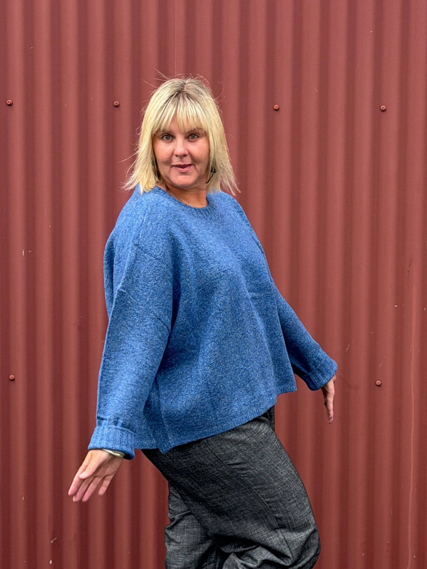 Beaucoup Oversized Sweater - Denim