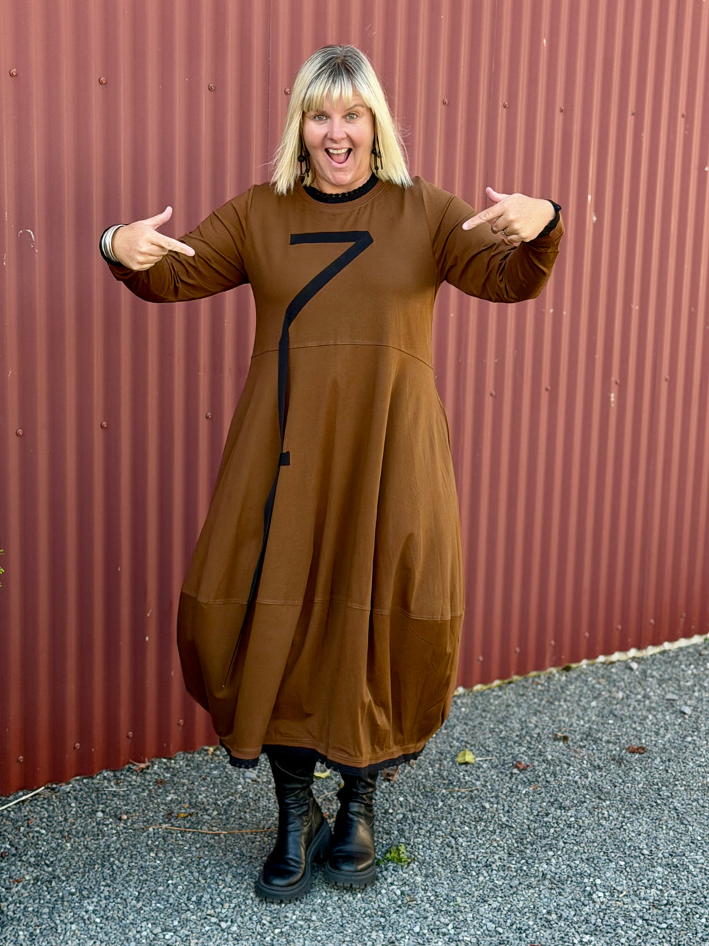 Marcia Dress-Spiced Coffee