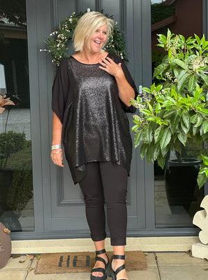 Matt Black Kay Tee Sequin