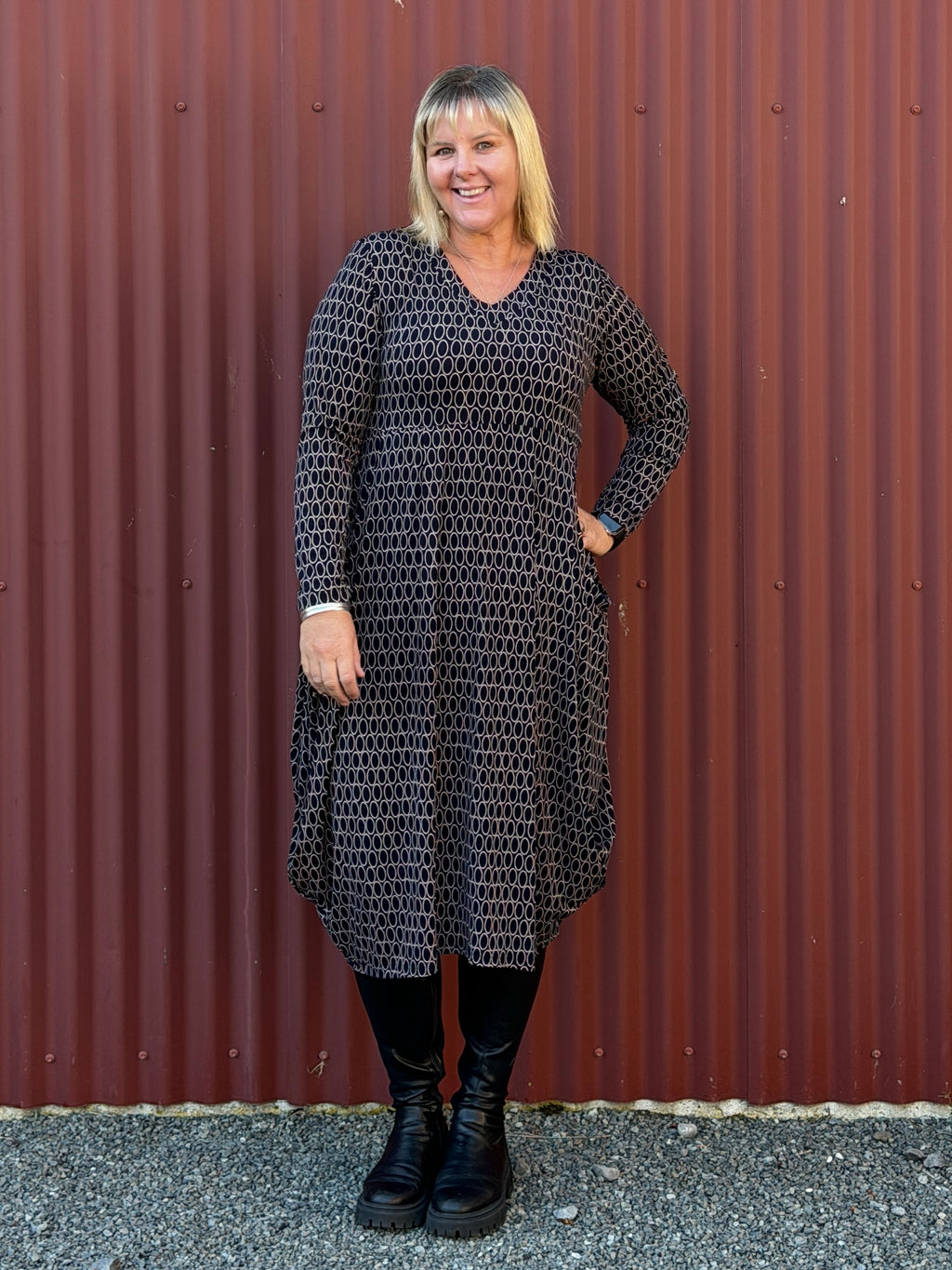 Carly Dress - Navy Base