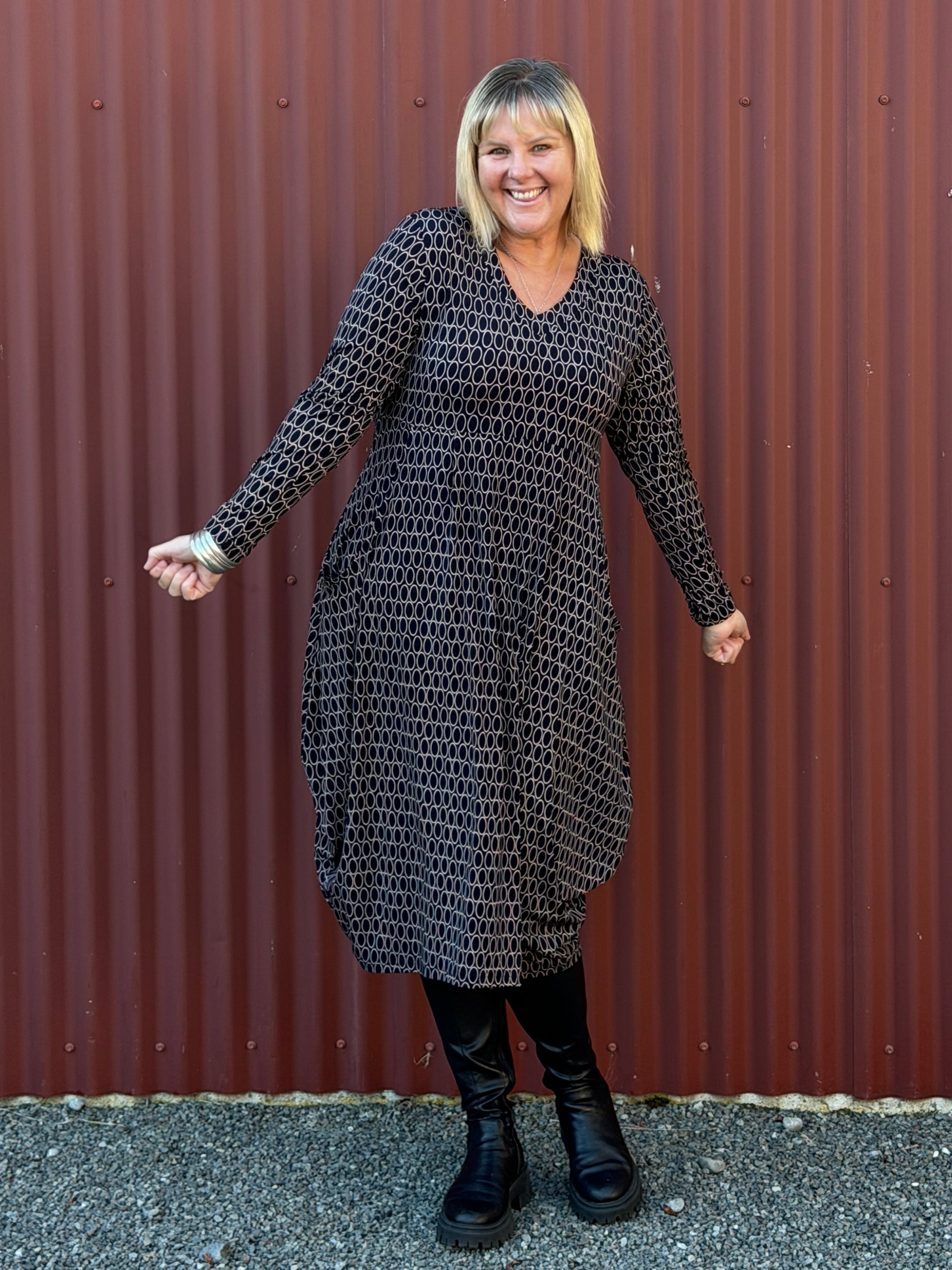 Carly Dress - Navy Base