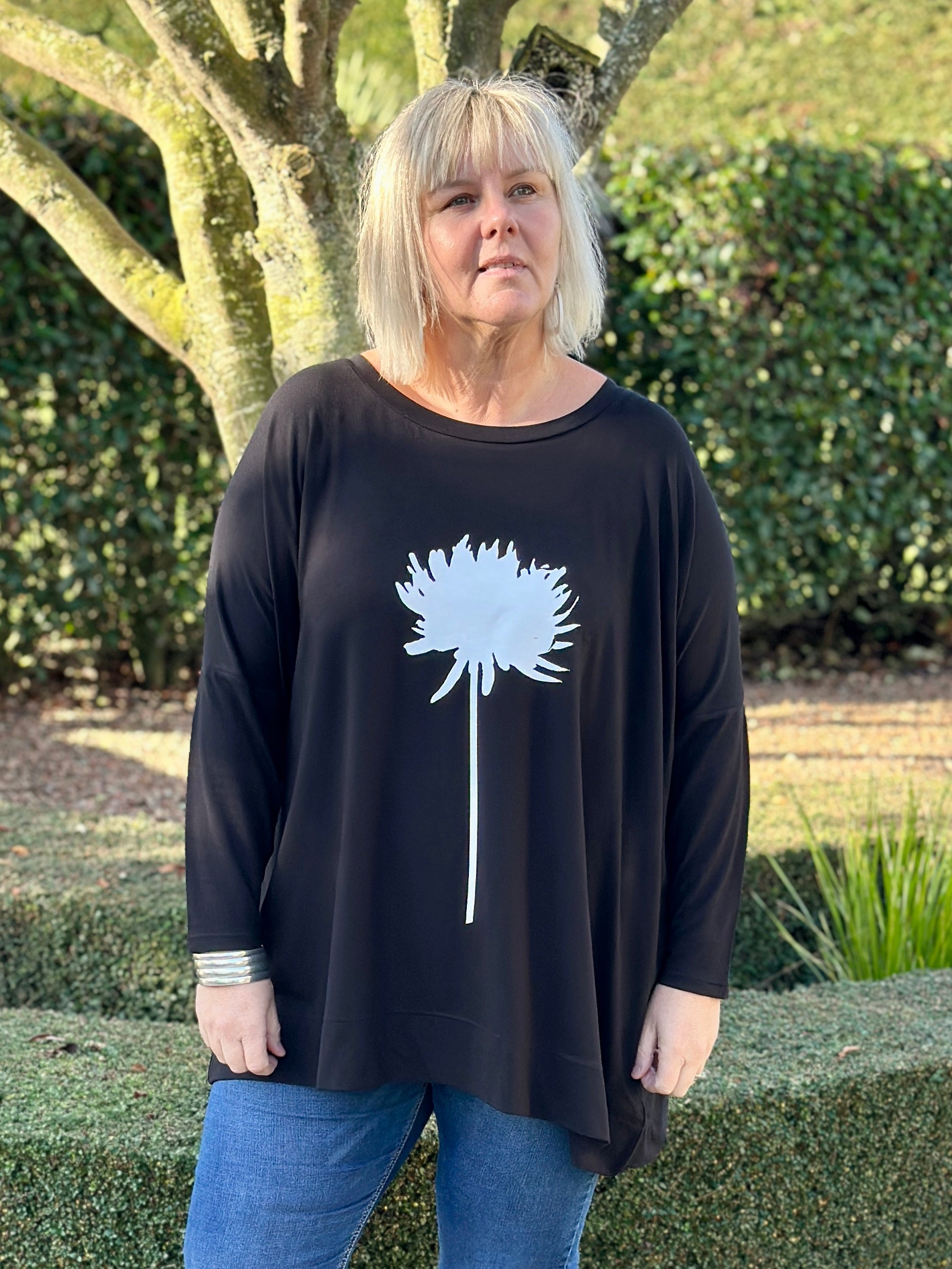 Dahlia Square Top - Black
