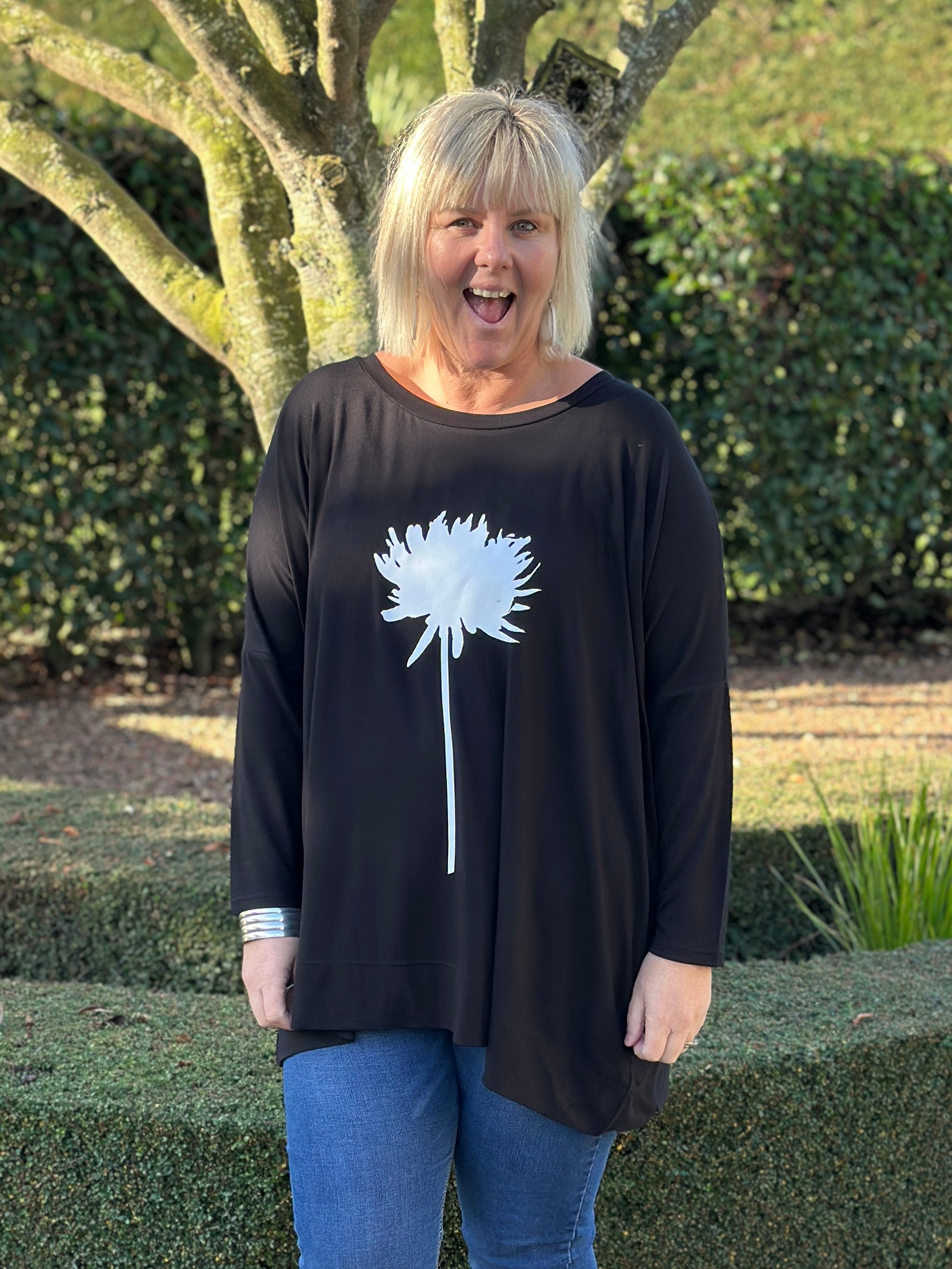 Dahlia Square Top - Black