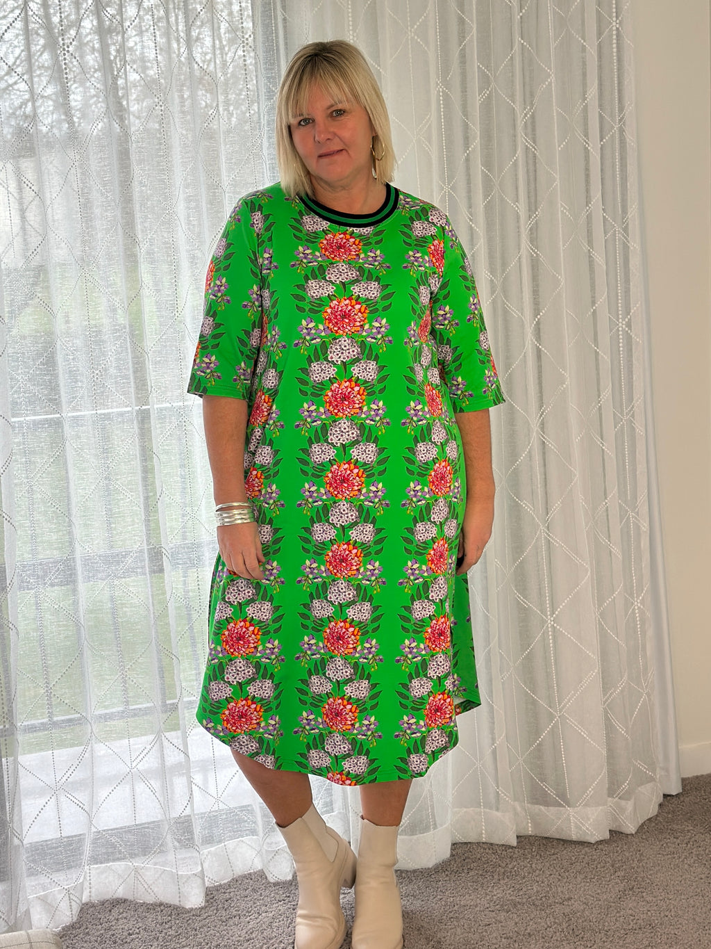 Simone Dress -Tropical Green