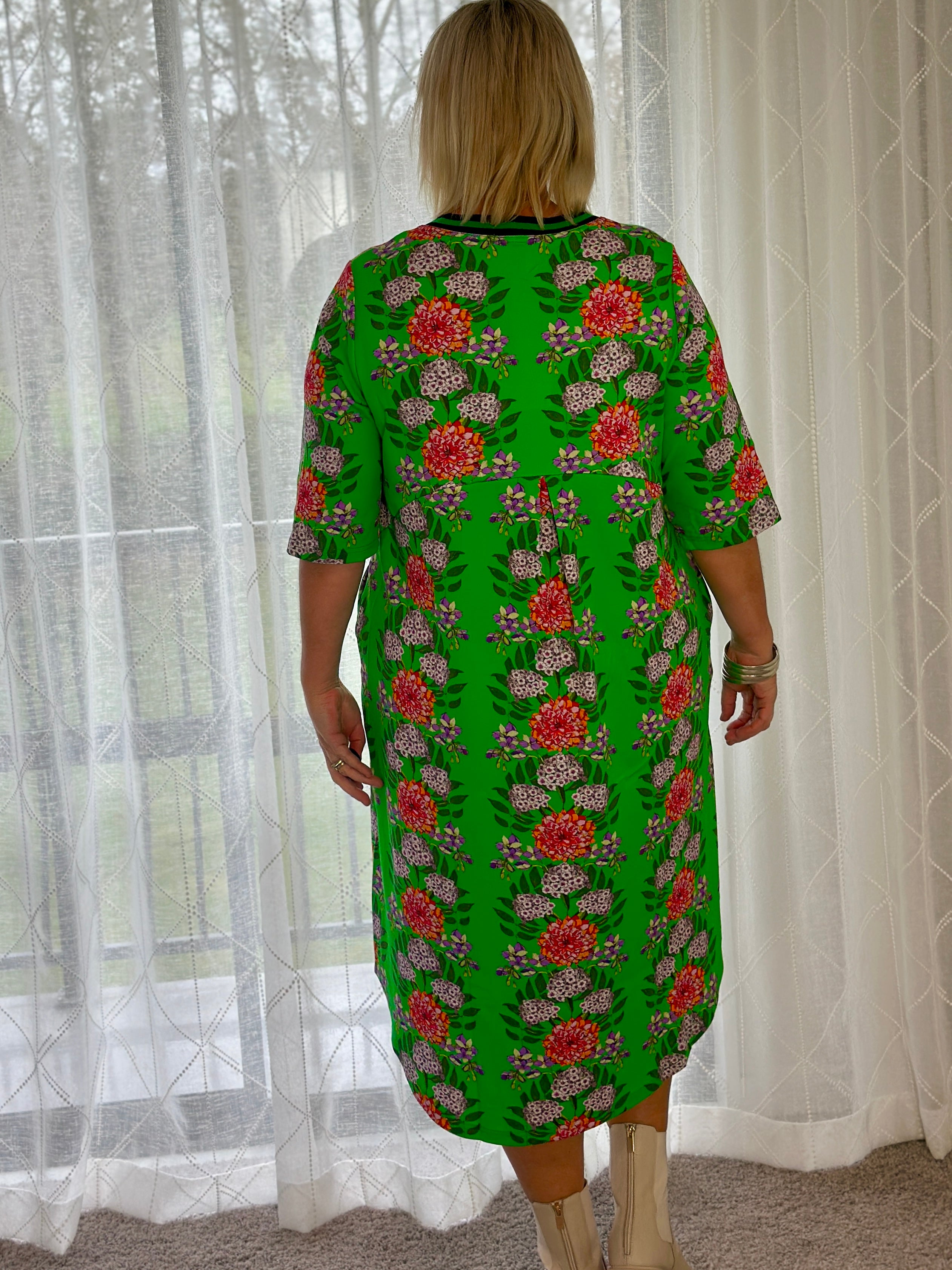 Simone Dress -Tropical Green