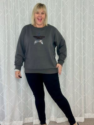 Star Sequin Fleece Sweatshirt