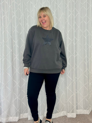 Star Sequin Fleece Sweatshirt