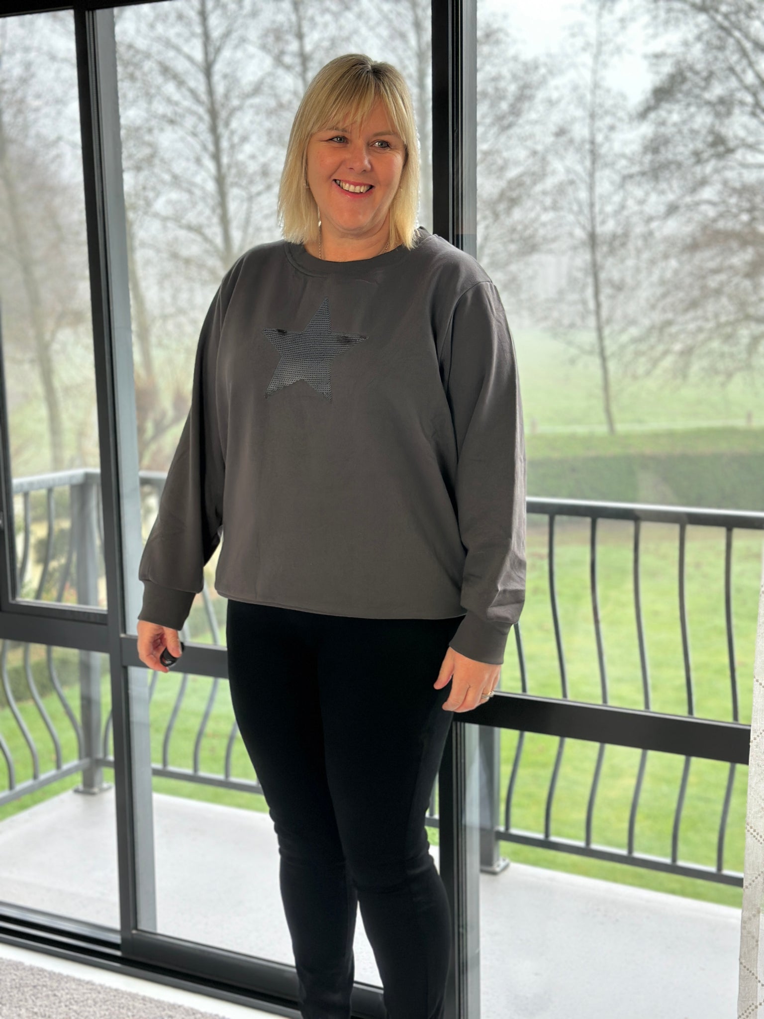 Star Sequin Fleece Sweatshirt
