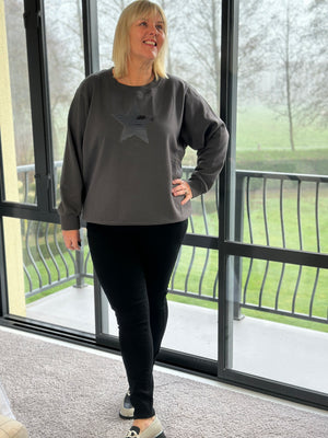 Star Sequin Fleece Sweatshirt